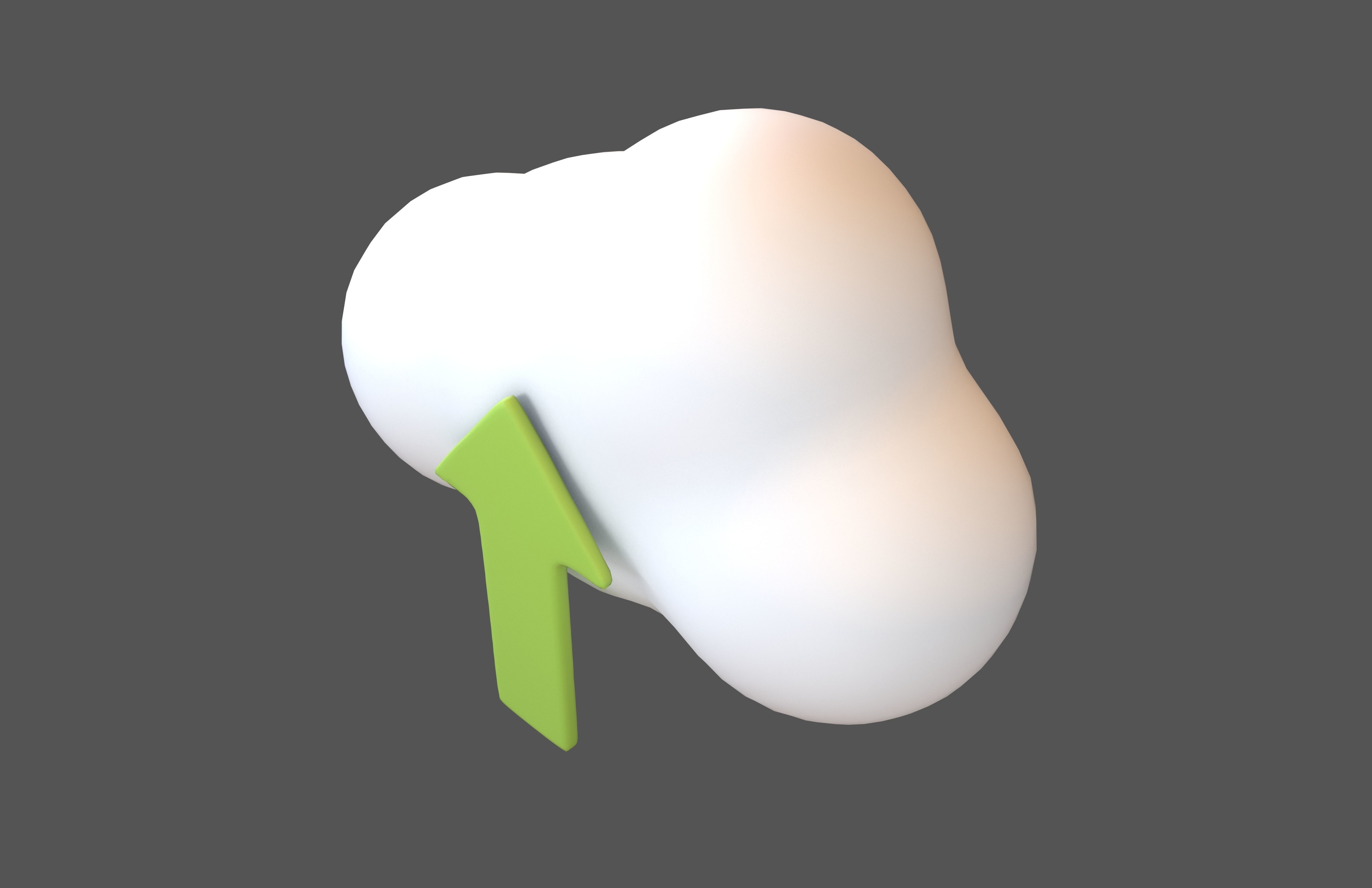 Cloud Upload Icon v1 005 Low-poly 3D model_1
