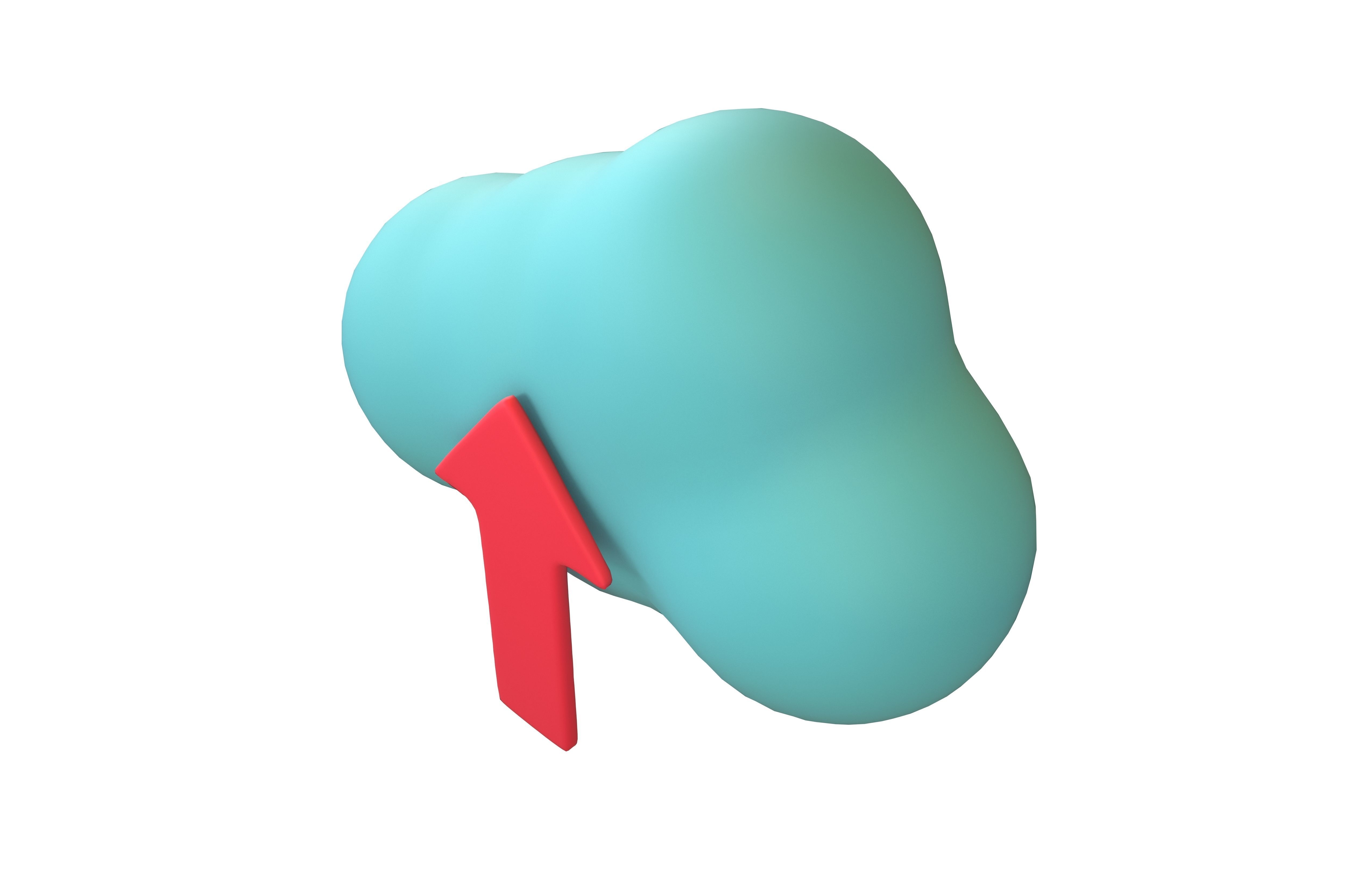 Cloud Upload Icon v1 007 Low-poly 3D model_3