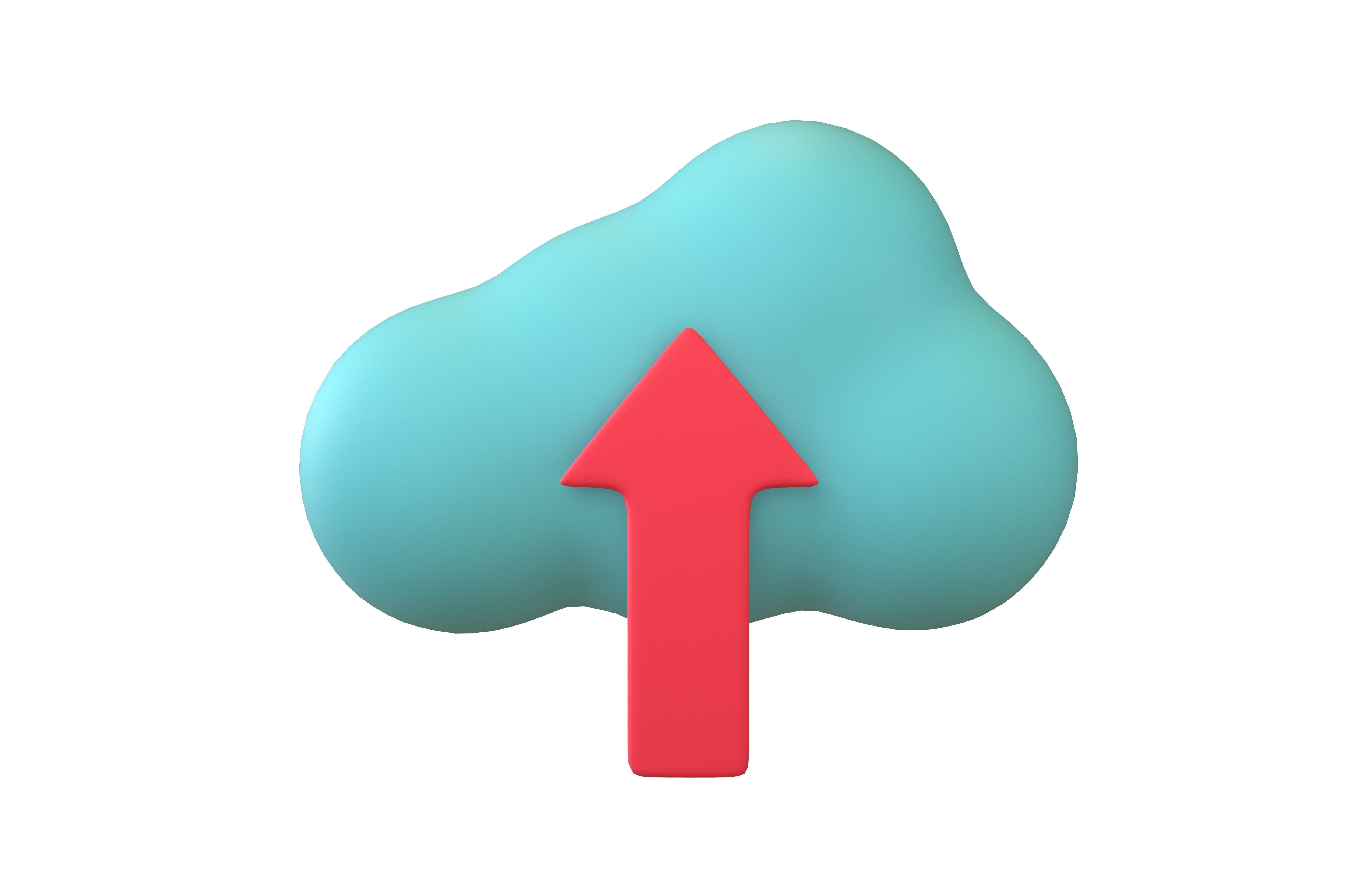 Cloud Upload Icon v1 007 Low-poly 3D model_1