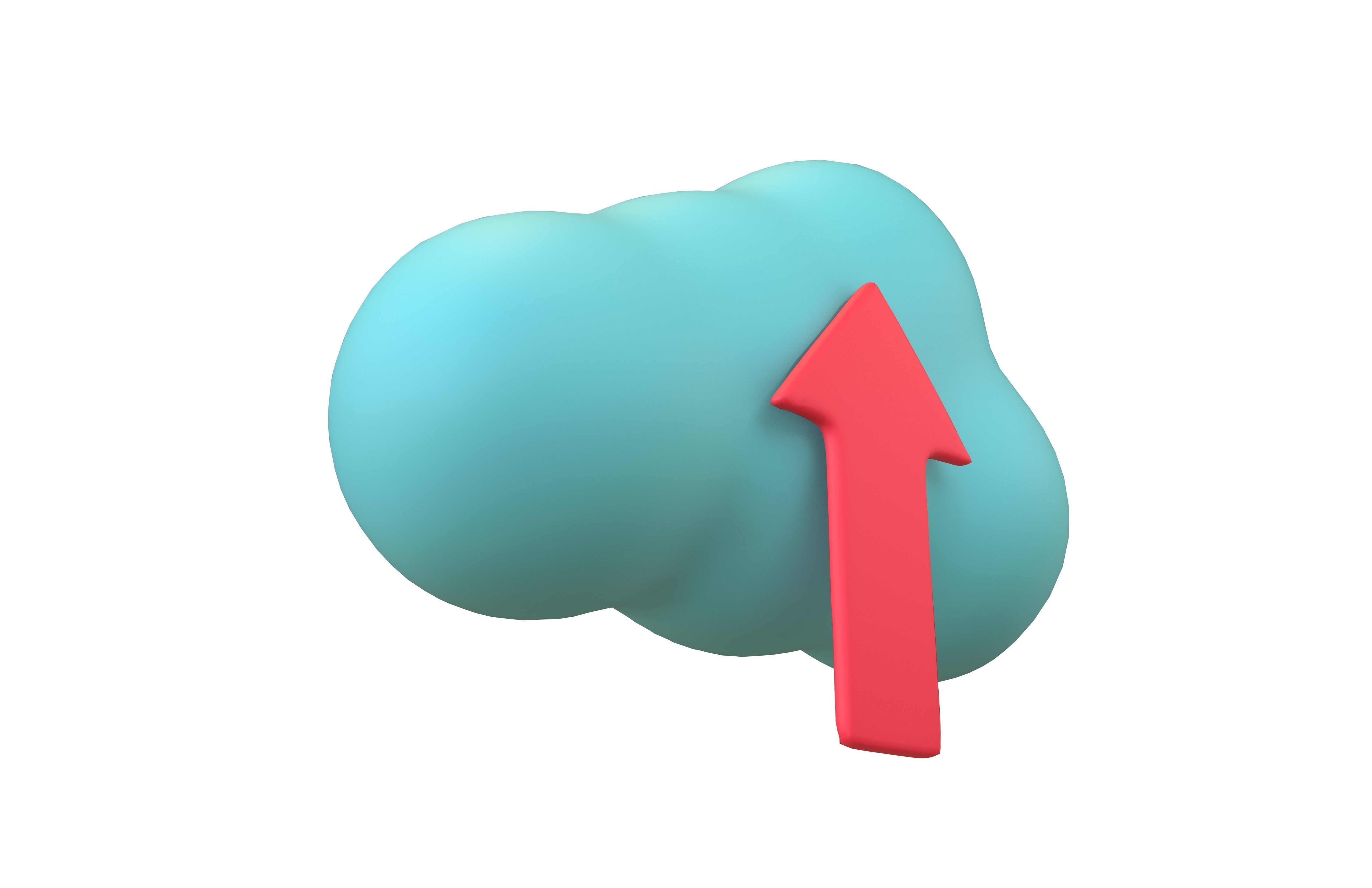 Cloud Upload Icon v1 007 Low-poly 3D model_2