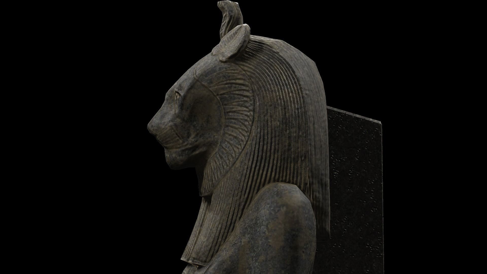 Statue of Bastet Low-poly 3D model_12
