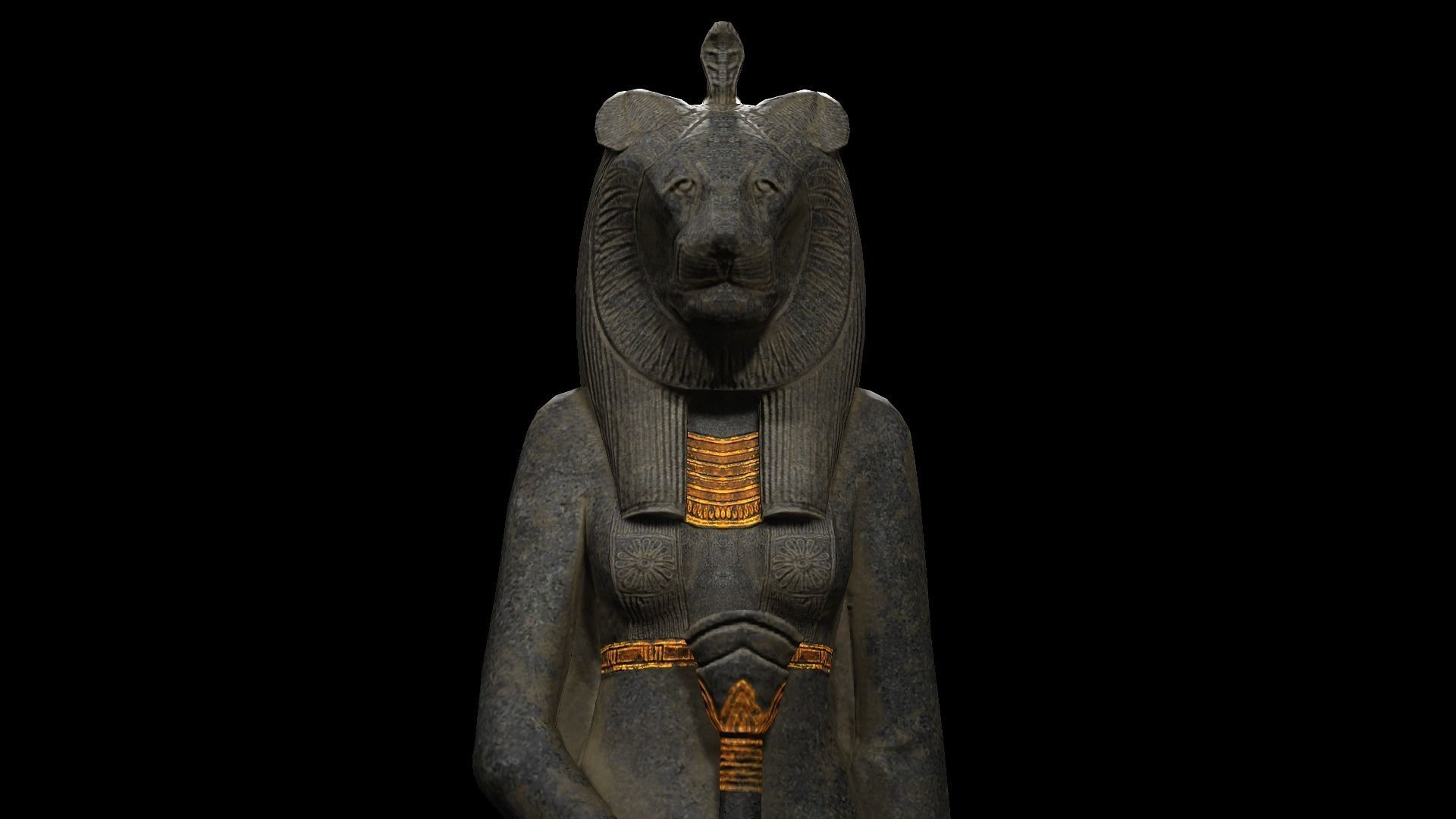 Statue of Bastet Low-poly 3D model_8