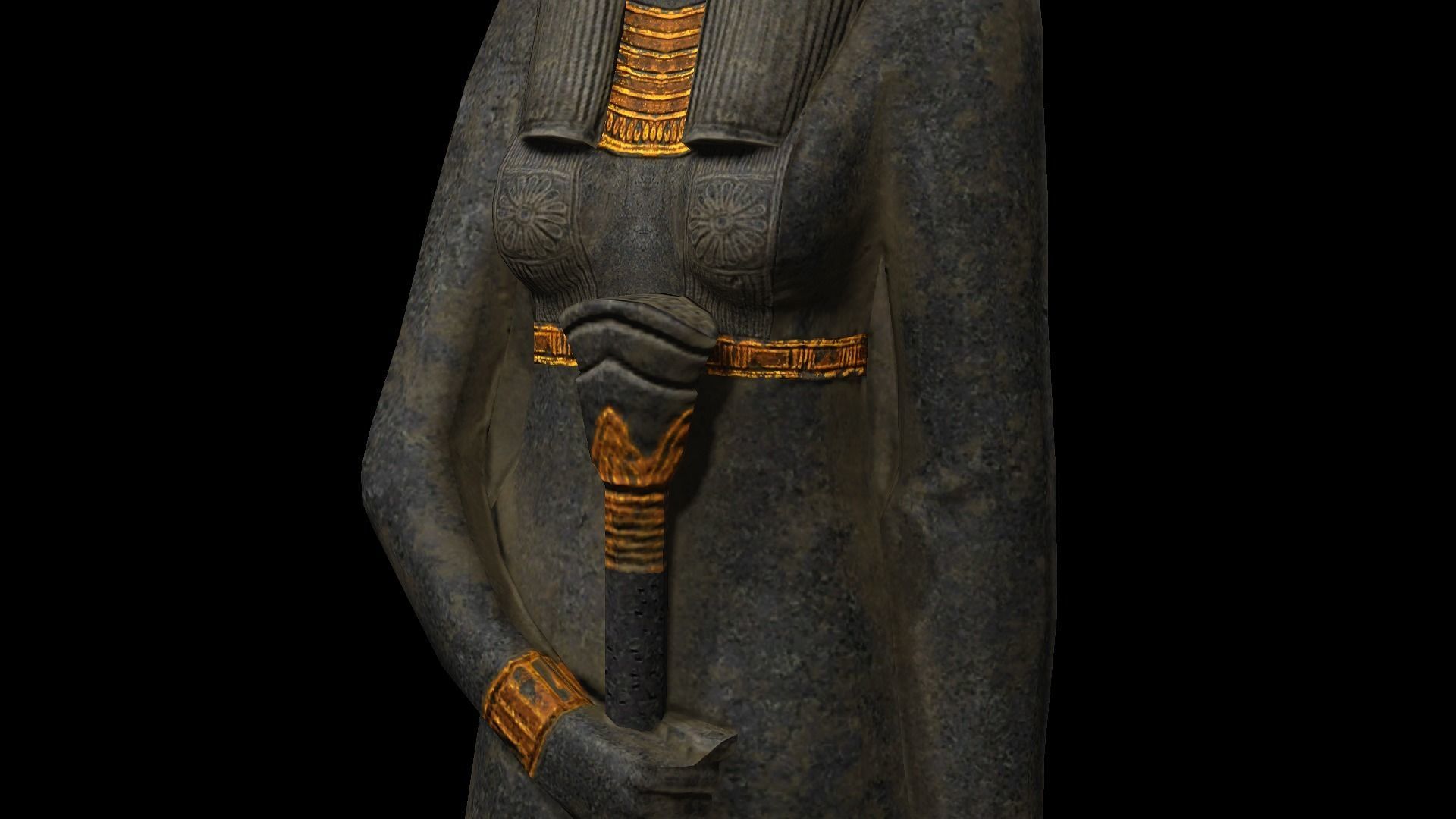 Statue of Bastet Low-poly 3D model_11
