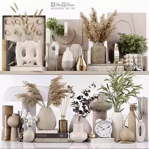 Decorative Set 184 Low-poly 3D model
