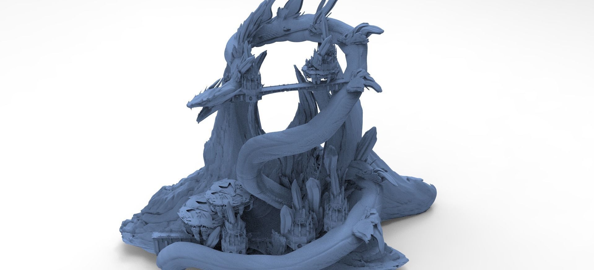 Crystal Snake mountain City 3D model_1