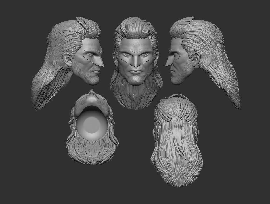 Nightwing Mullet Cut - Headsculpt for Action Figures 3D print model_1