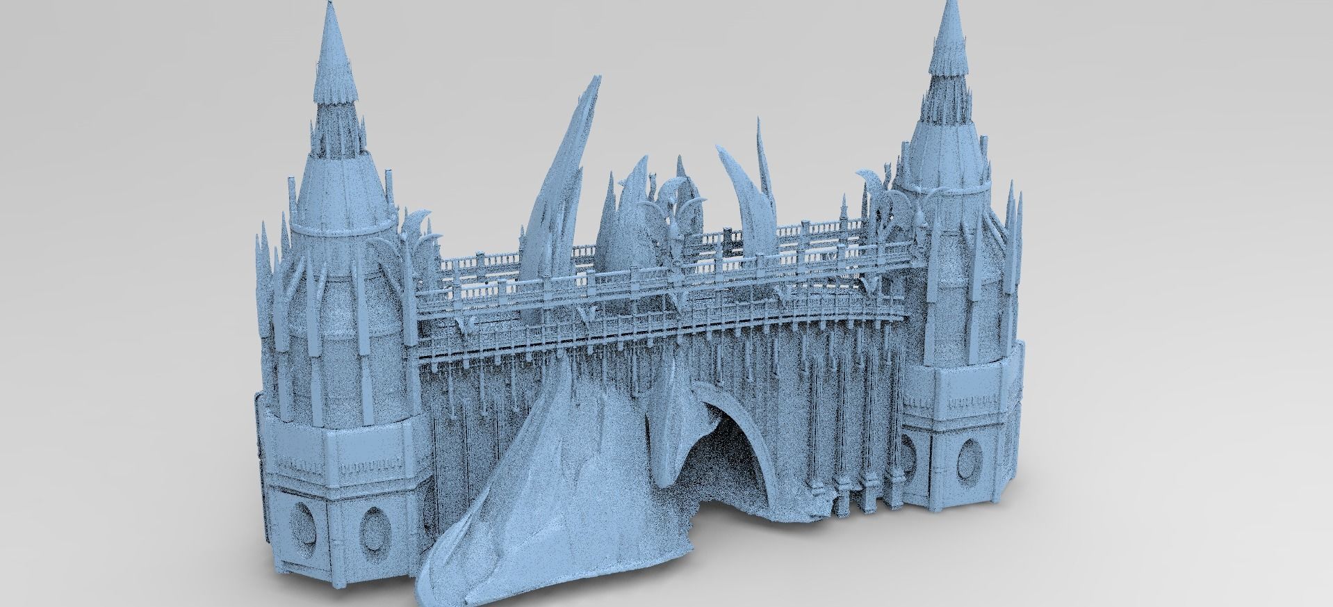 Crystal Snake mountain City Bridge rocks  3D model_1