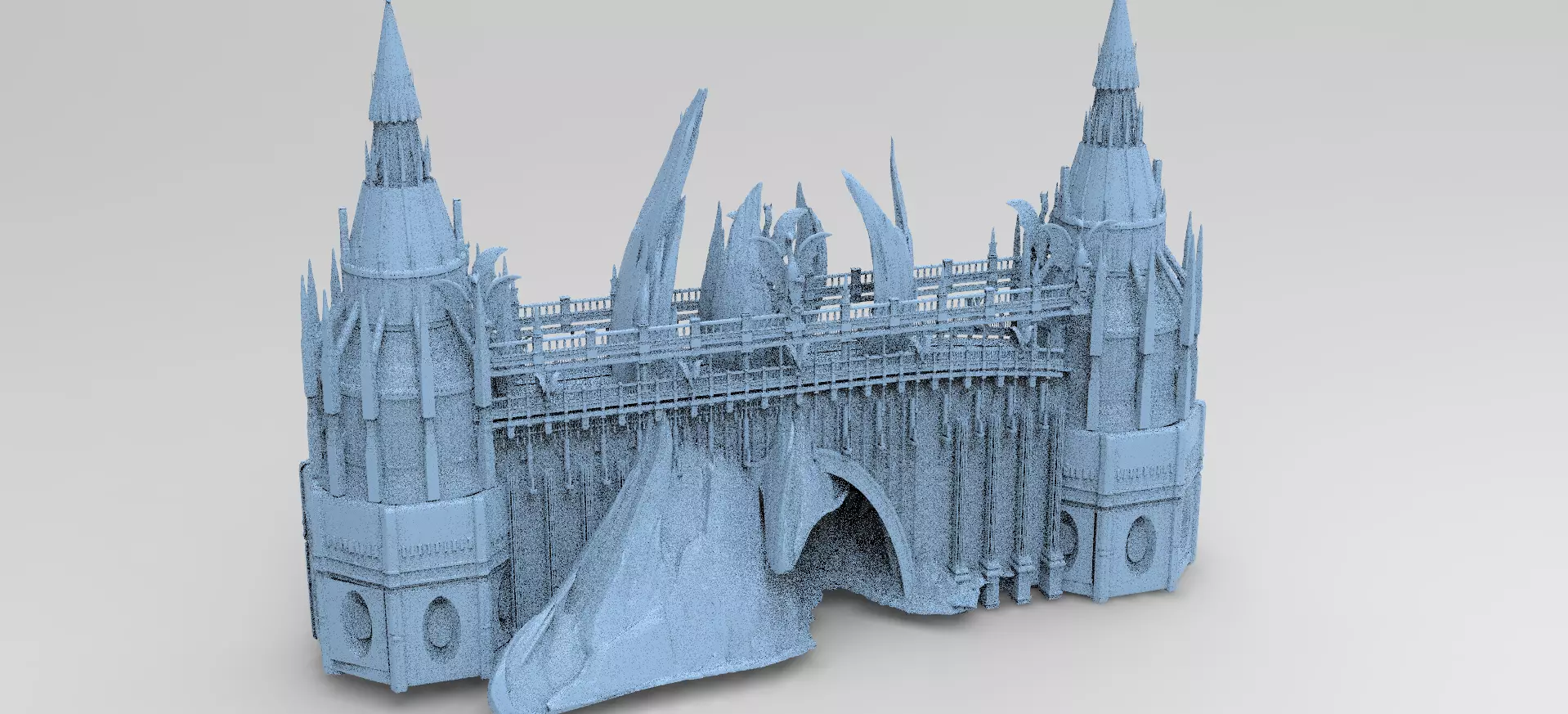 Crystal Snake mountain City Bridge rocks  3D model_0