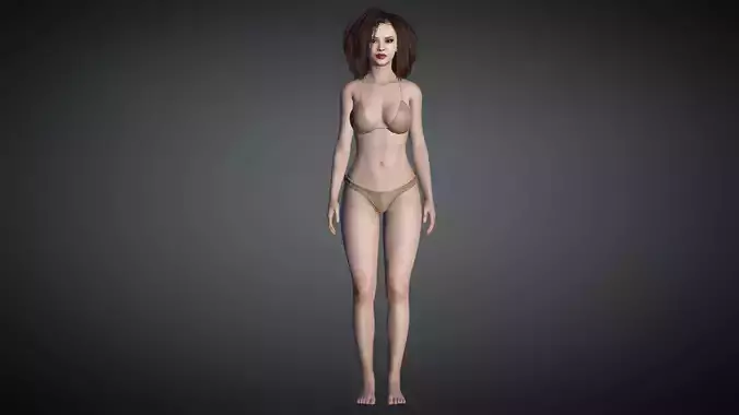 Pretty Female Realistic Model Low-poly 3D model