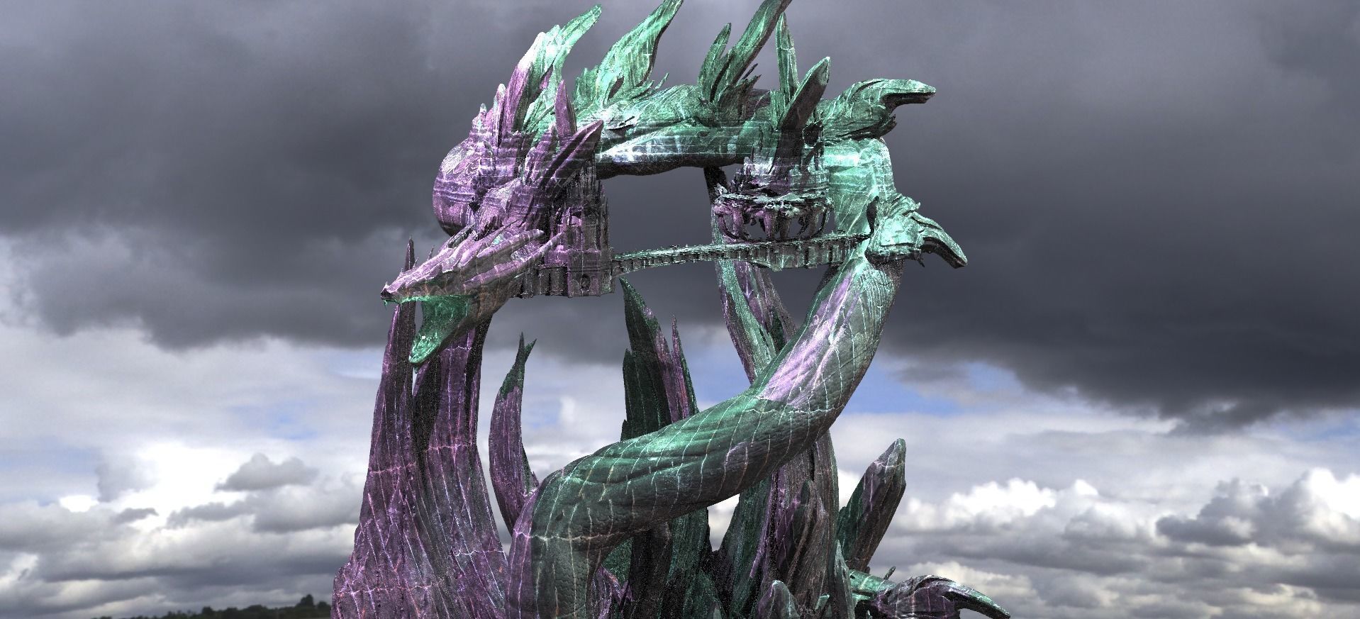 Heman Crystal Snake mountain City Towers  3D model_1