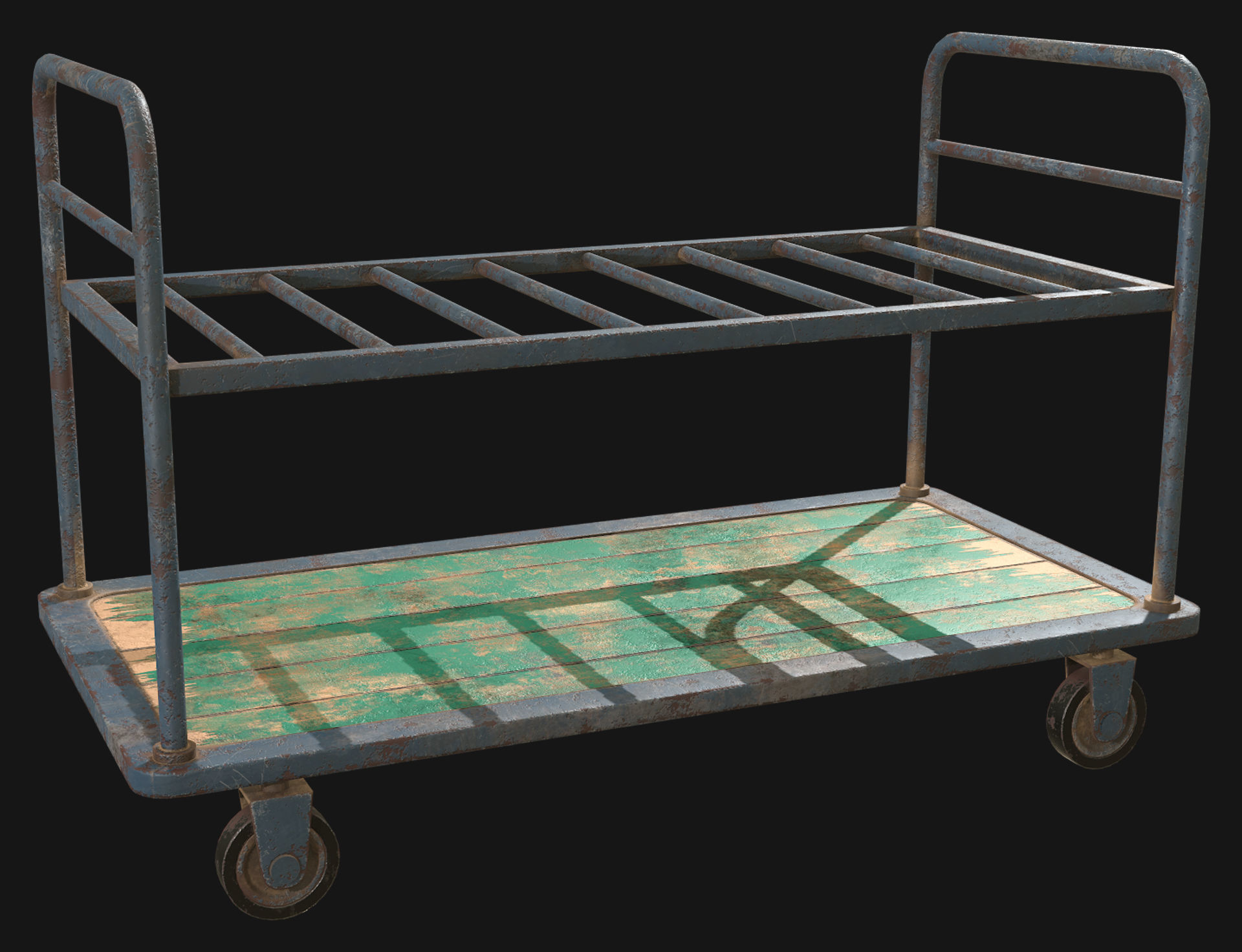 Cart 1 Low-poly 3D model_3