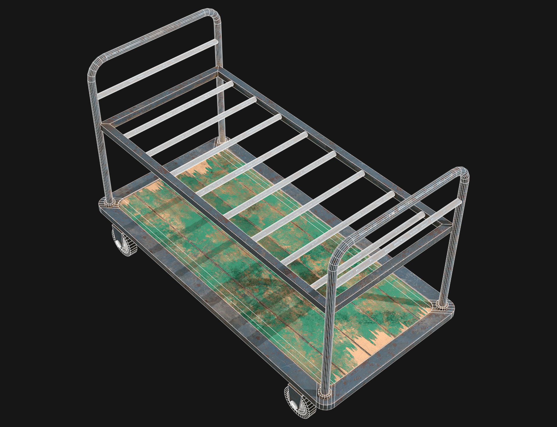 Cart 1 Low-poly 3D model_9