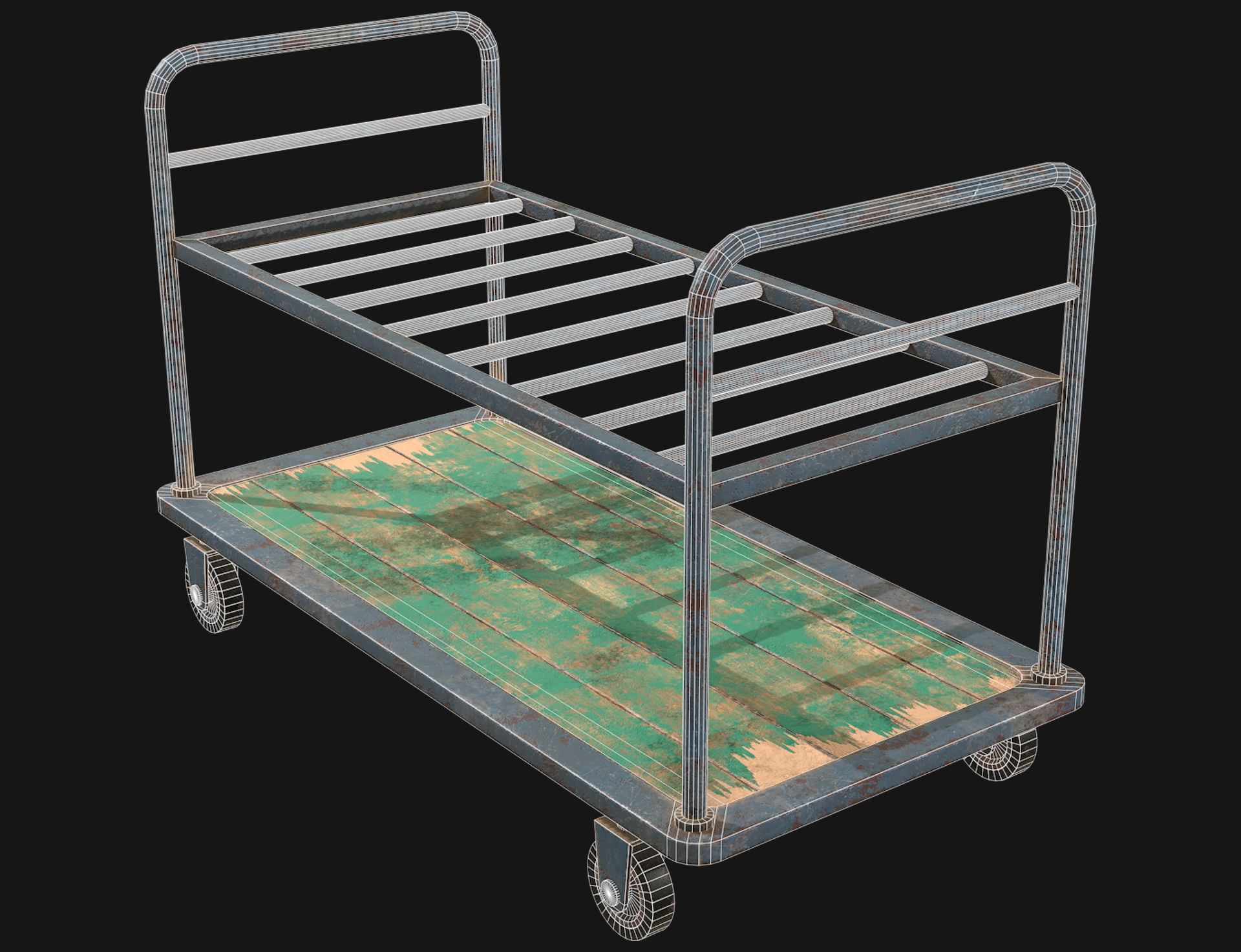Cart 1 Low-poly 3D model_7