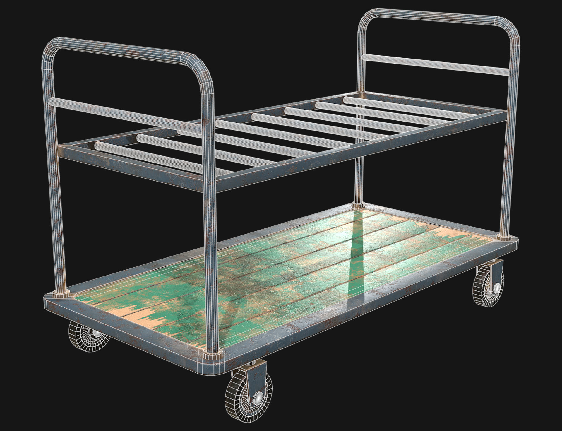 Cart 1 Low-poly 3D model_6
