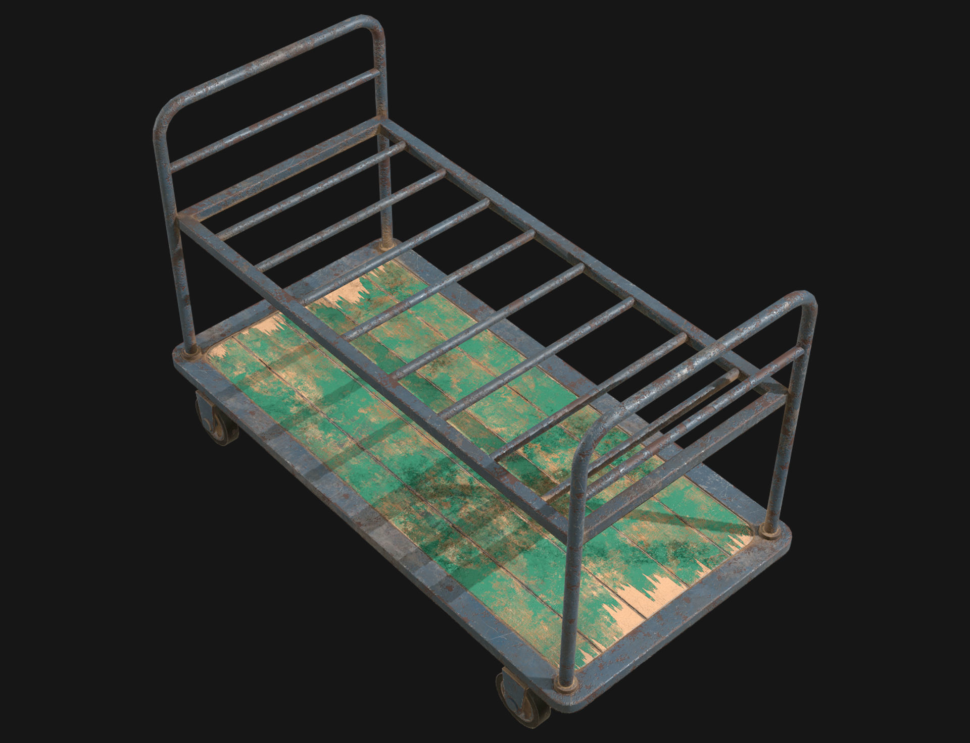 Cart 1 Low-poly 3D model_4