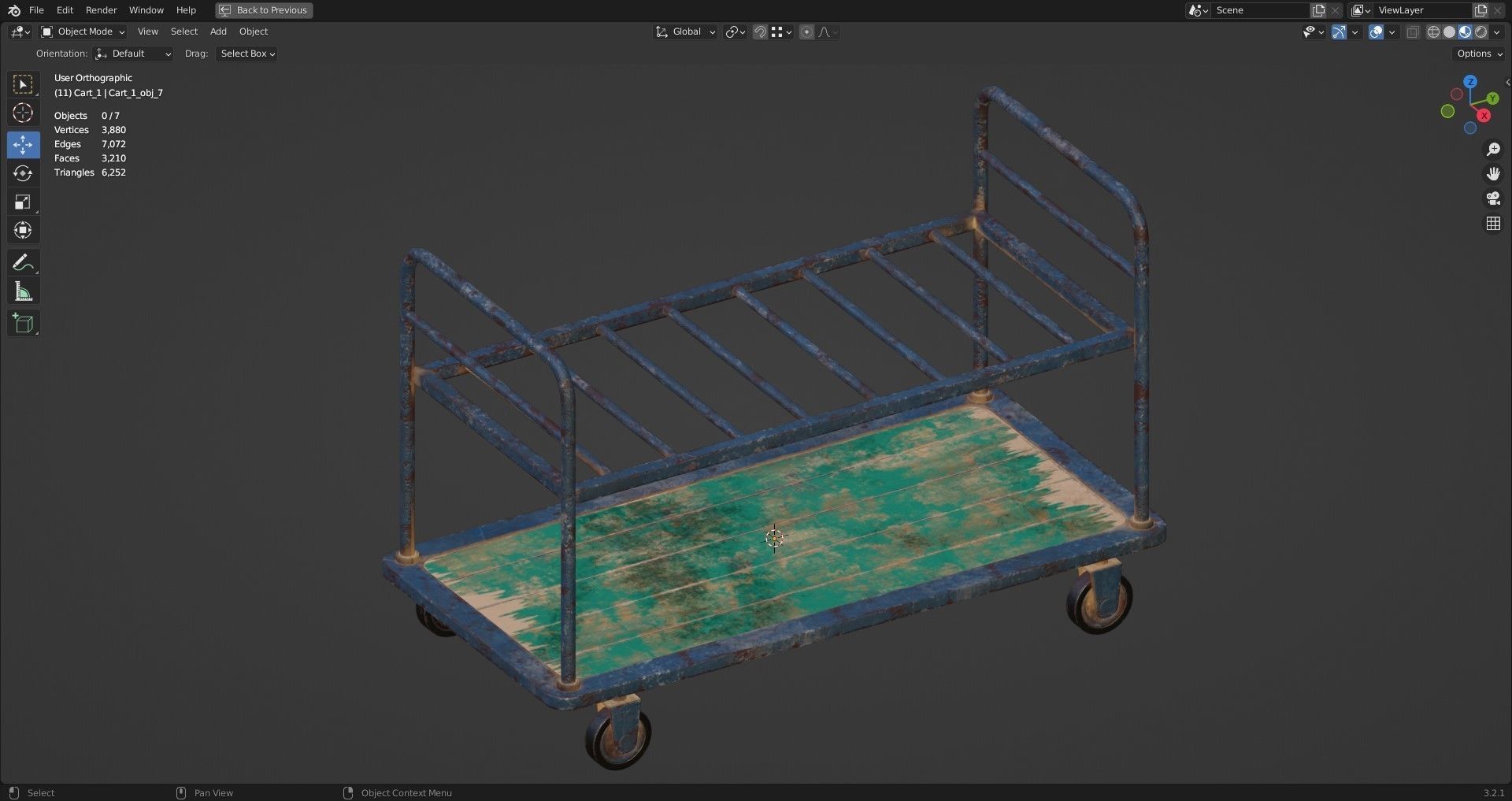 Cart 1 Low-poly 3D model_17