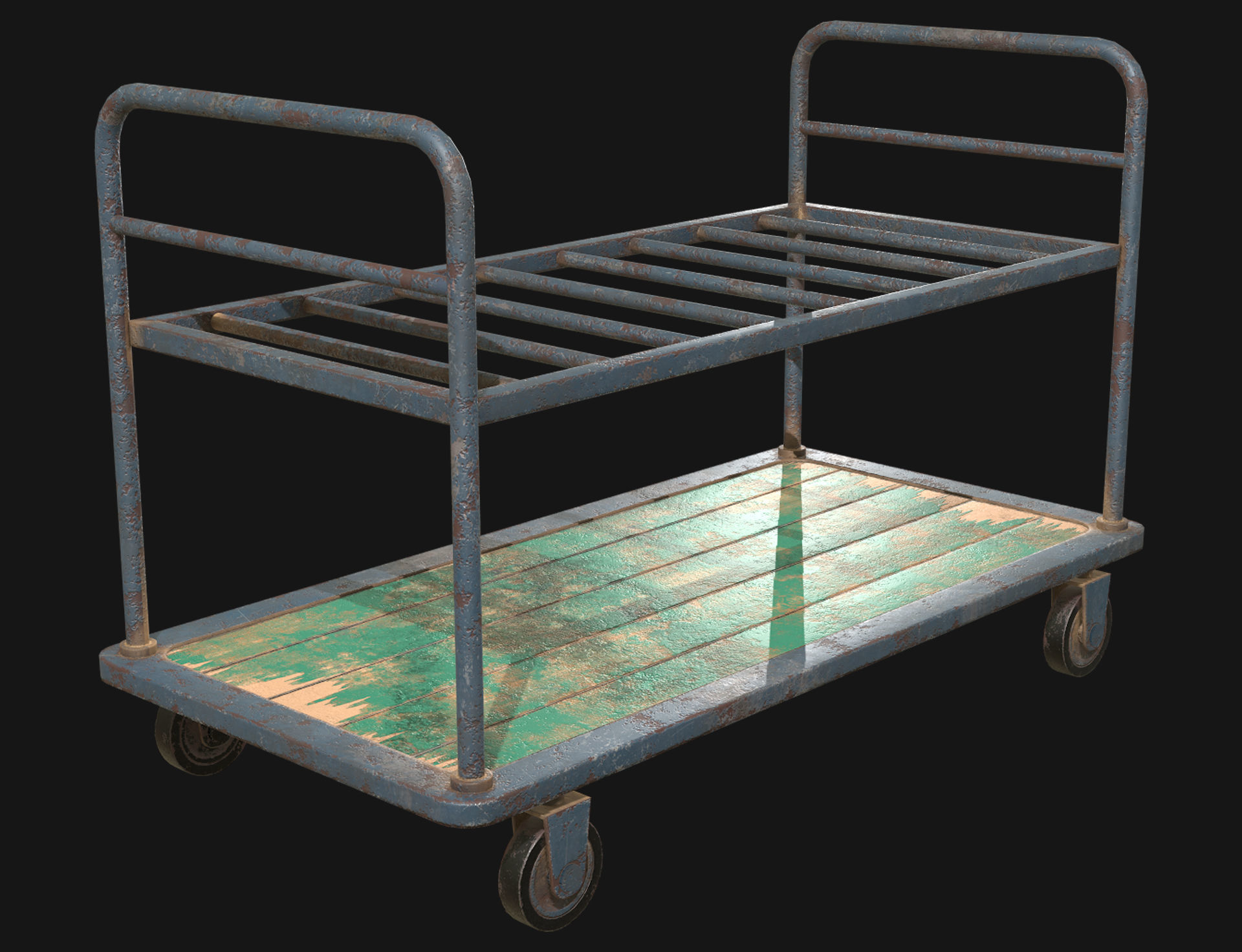 Cart 1 Low-poly 3D model_1