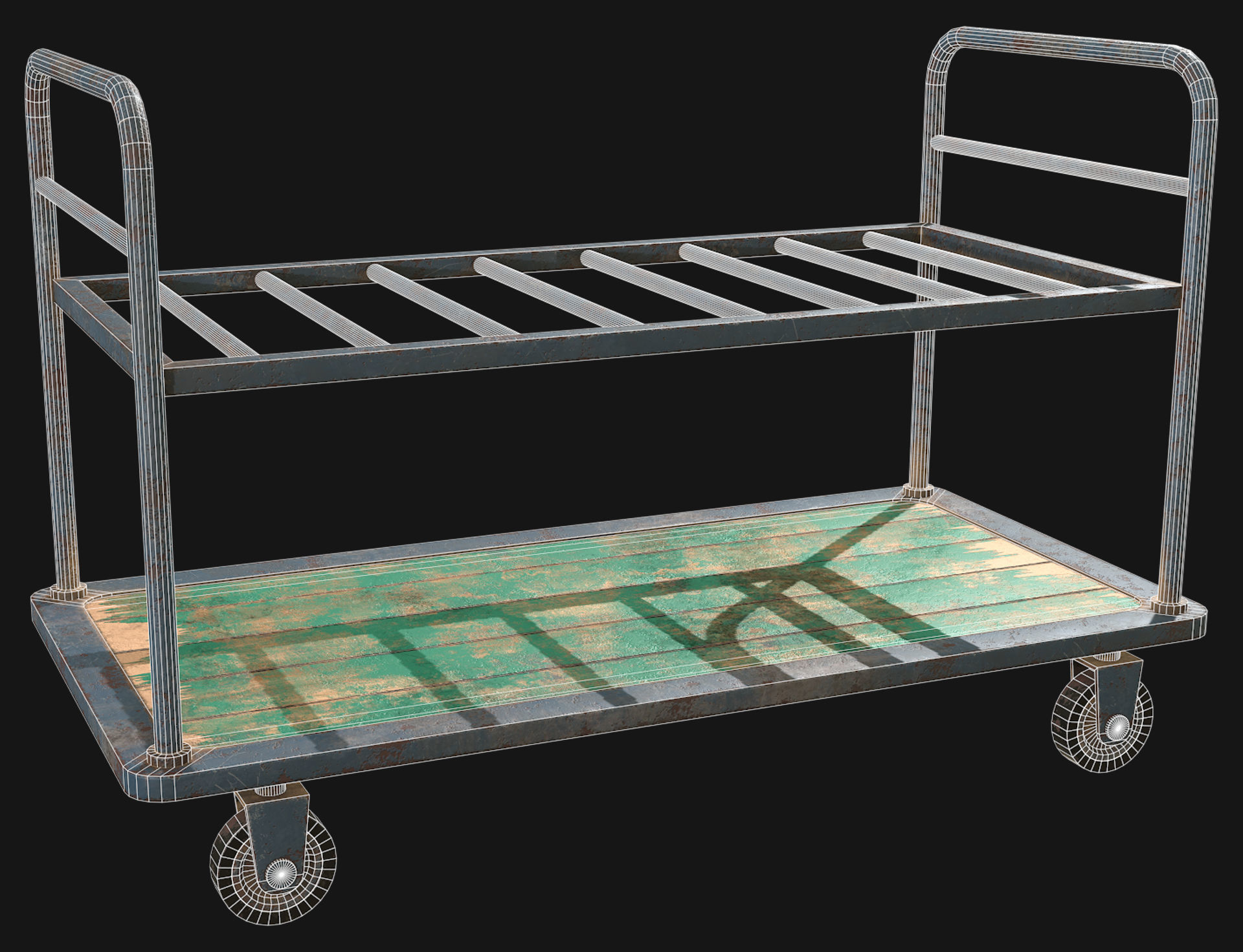 Cart 1 Low-poly 3D model_8