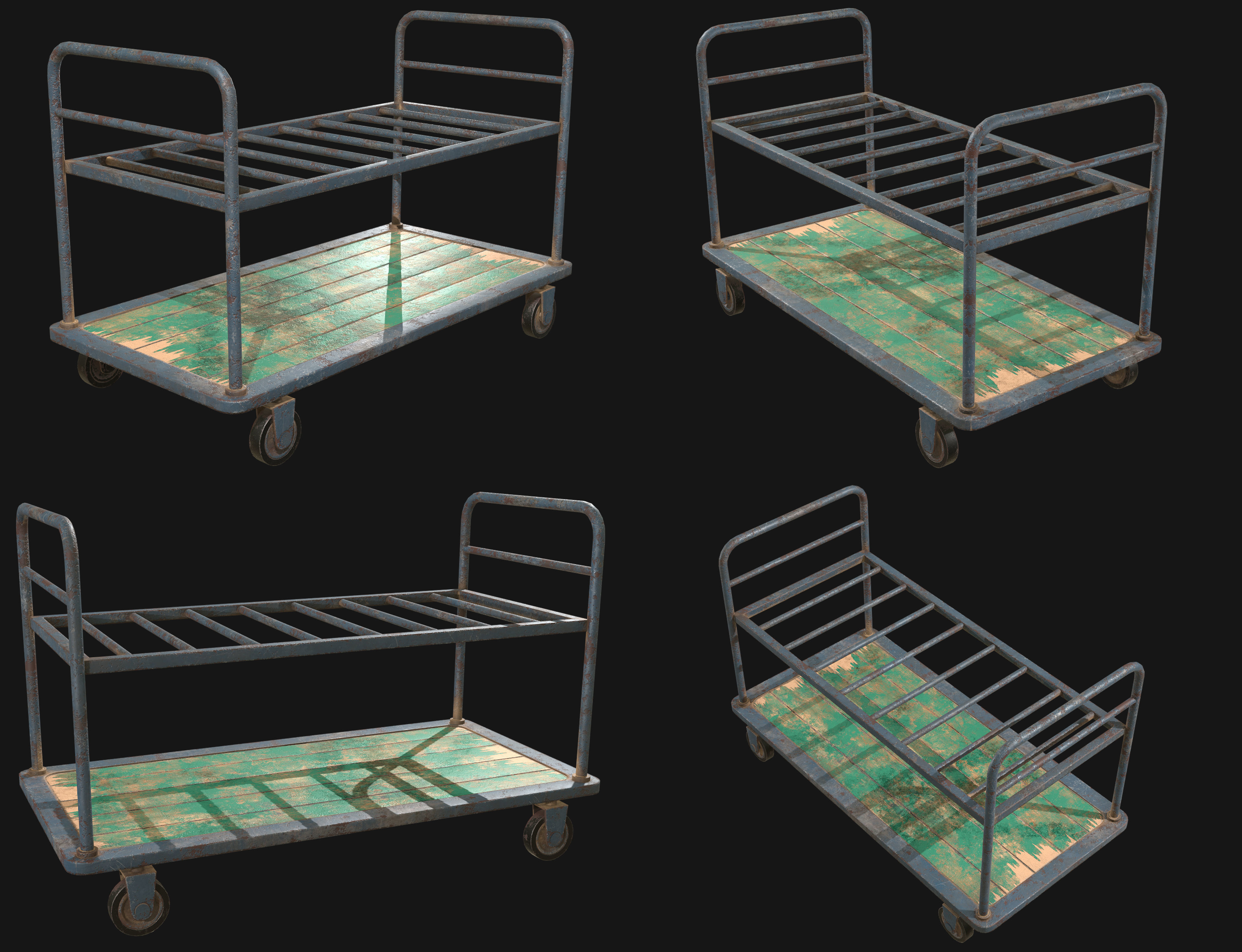 Cart 1 Low-poly 3D model_5
