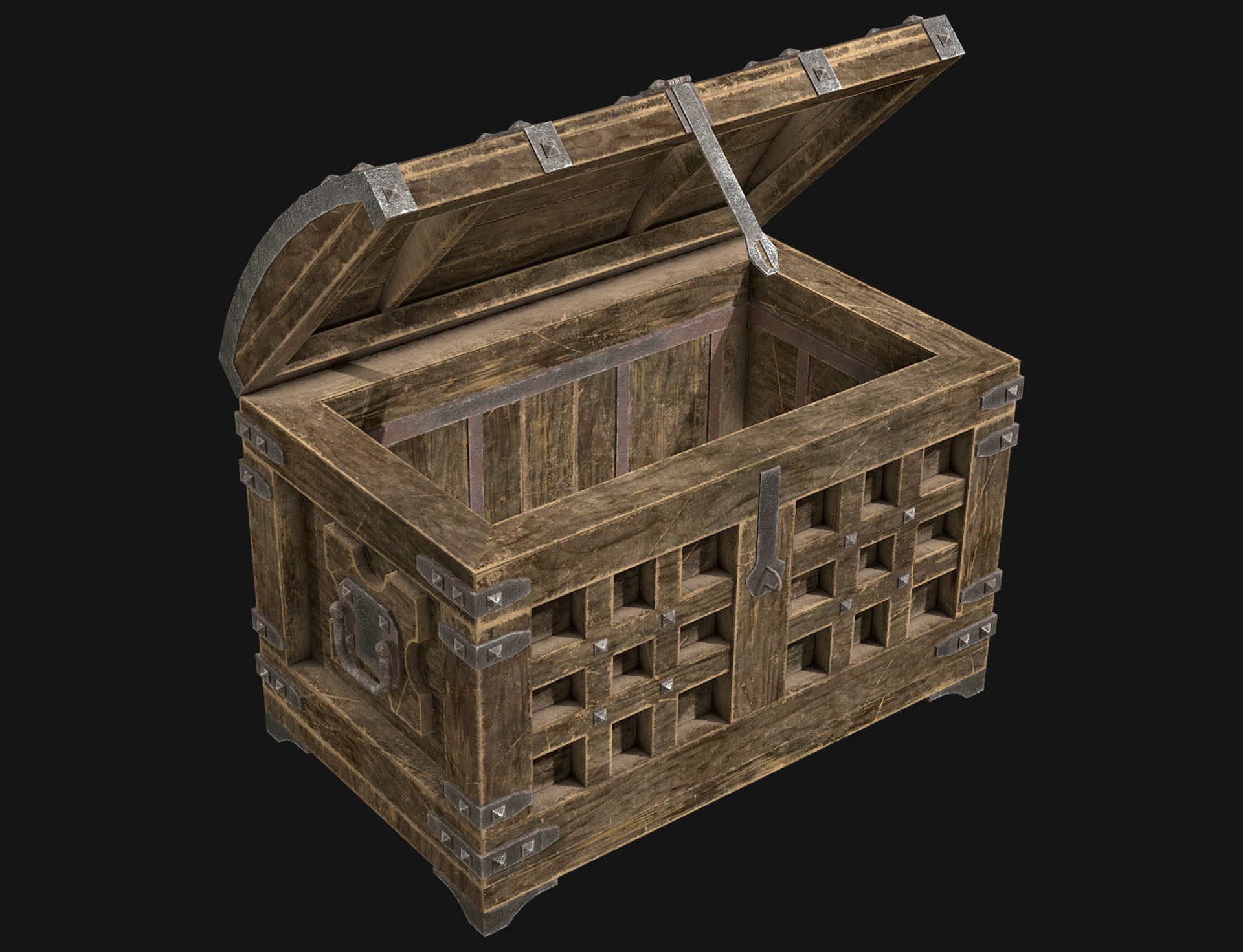 Medieval Chest 1 Low-poly 3D model_4