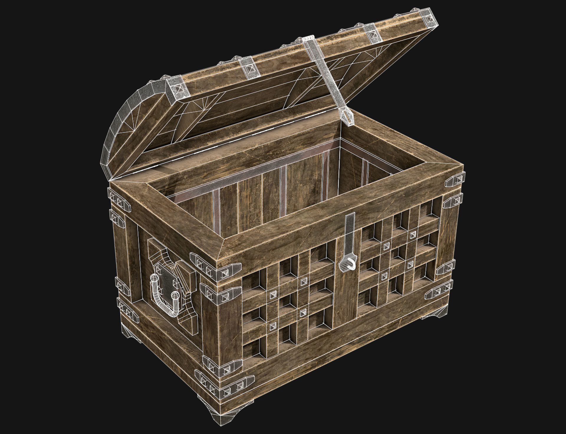 Medieval Chest 1 Low-poly 3D model_8