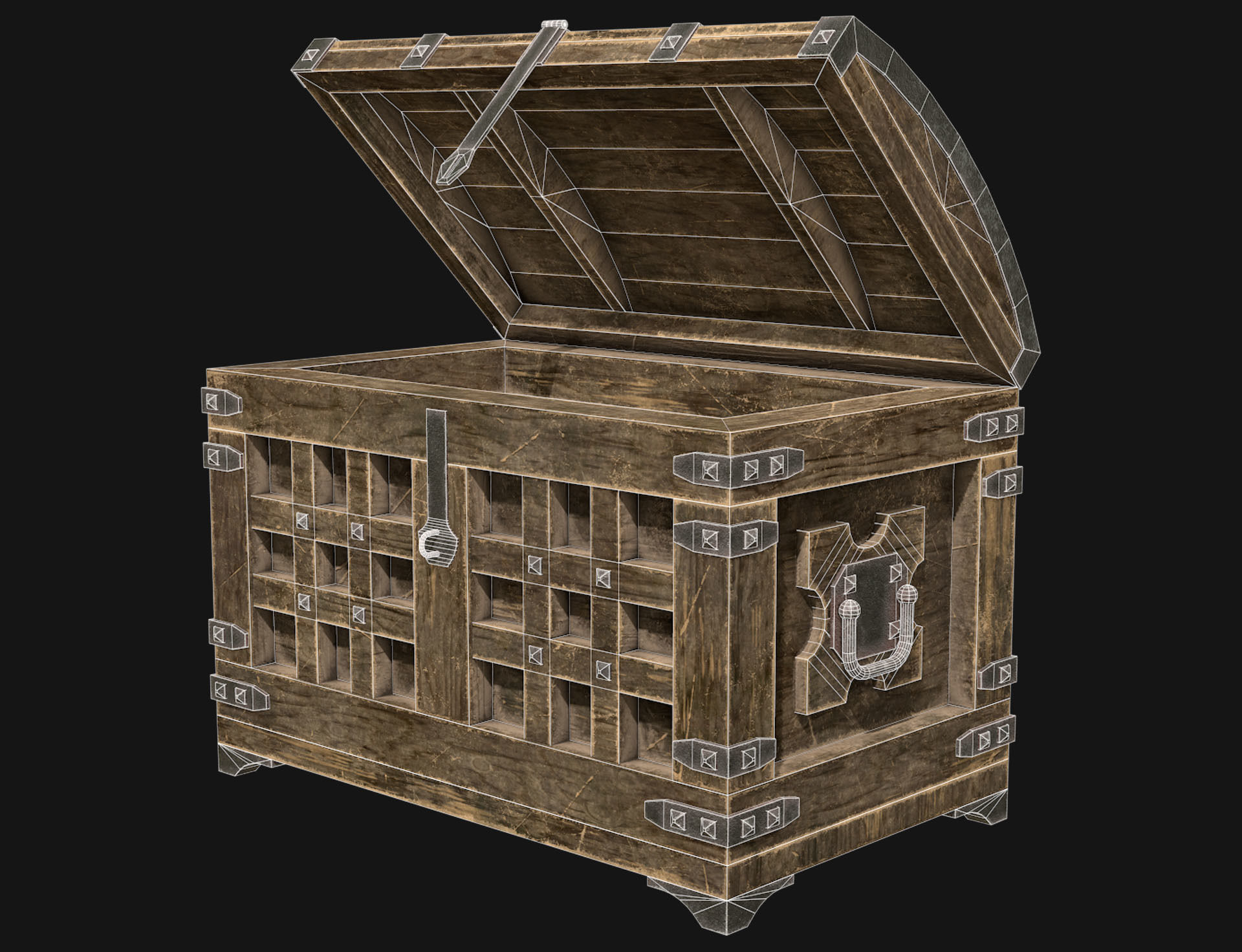 Medieval Chest 1 Low-poly 3D model_6