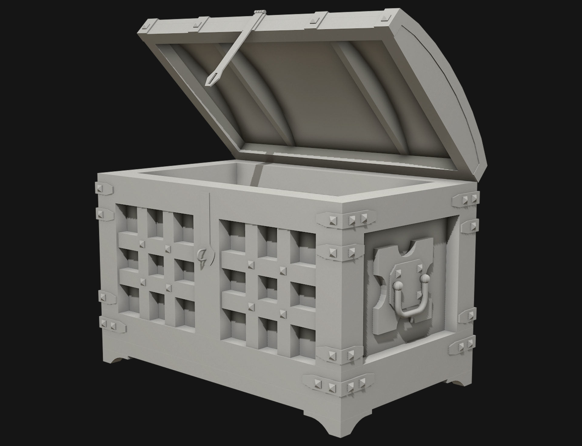 Medieval Chest 1 Low-poly 3D model_12