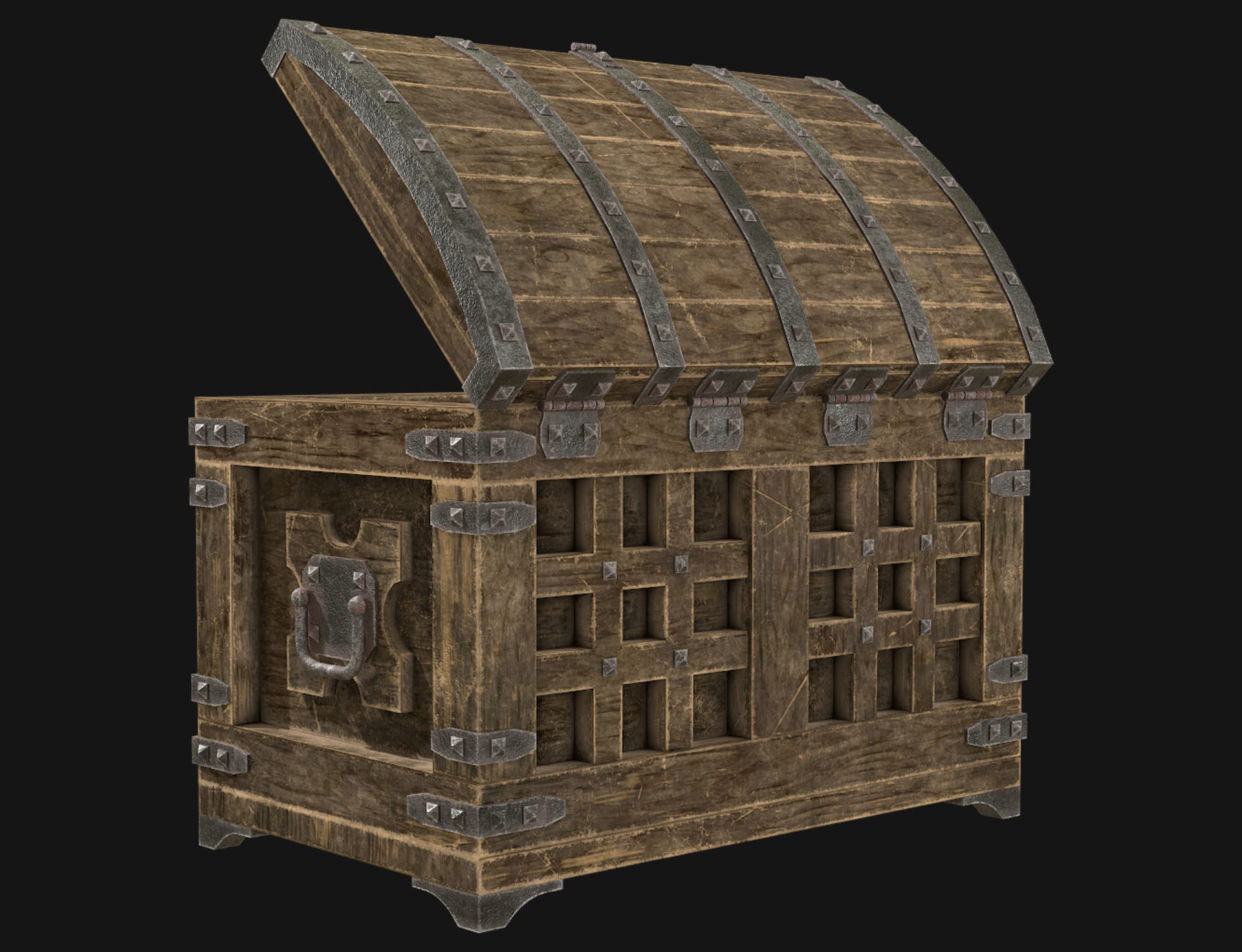 Medieval Chest 1 Low-poly 3D model_2