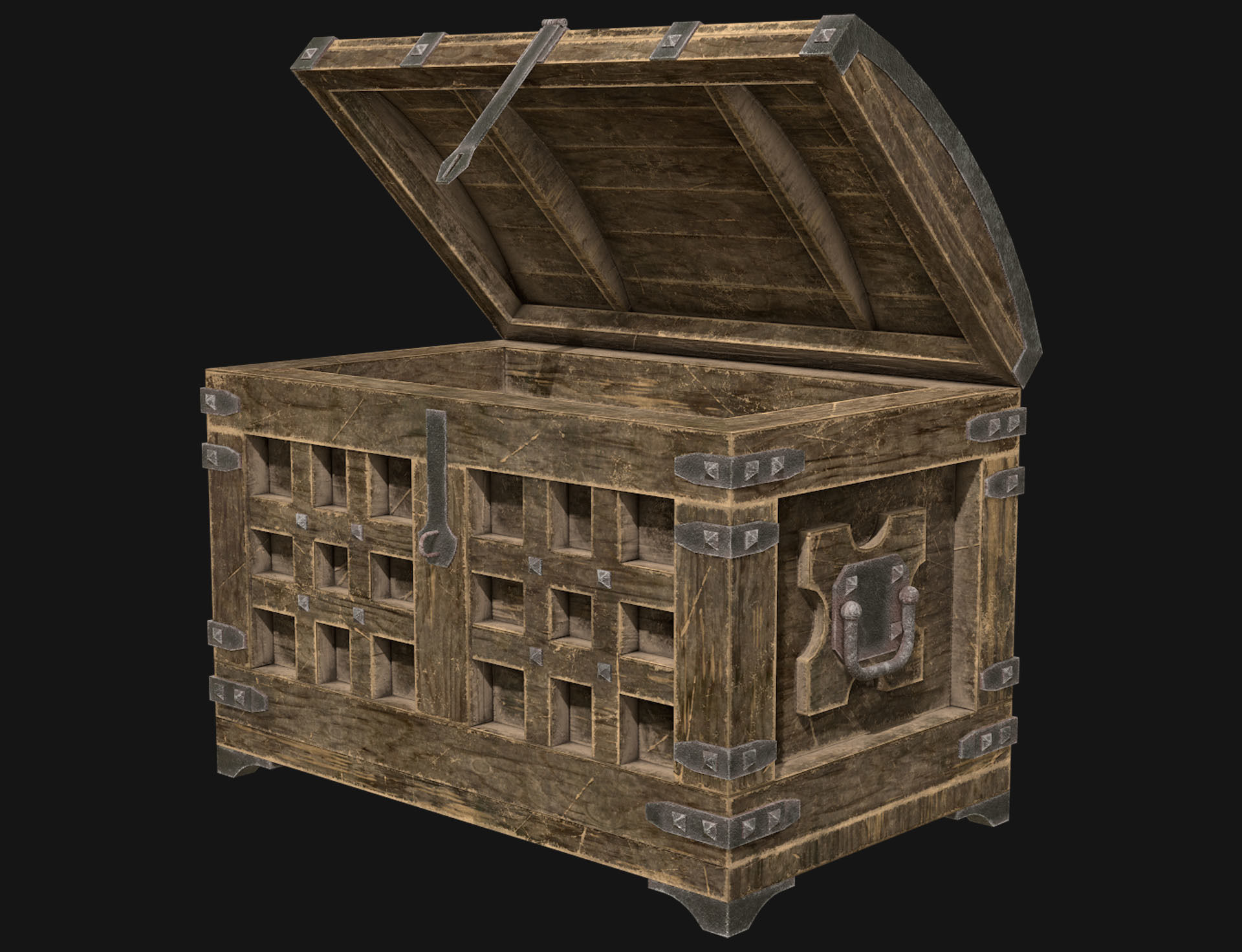 Medieval Chest 1 Low-poly 3D model_1