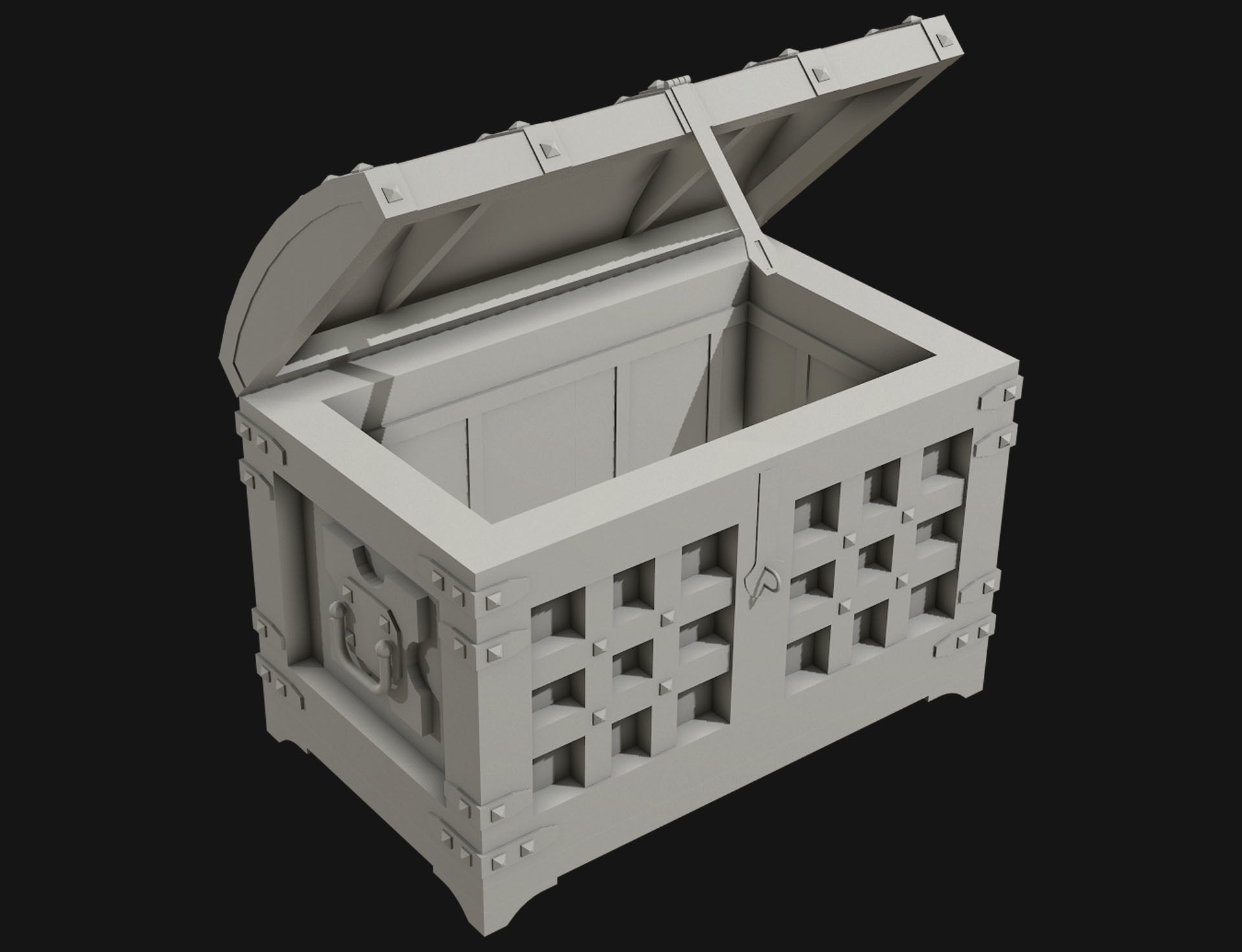 Medieval Chest 1 Low-poly 3D model_15