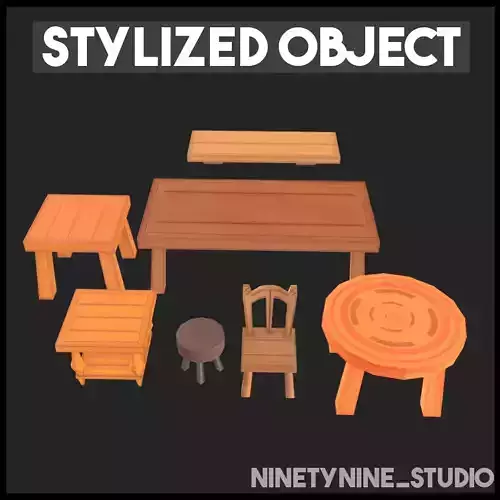 chair and table stylized