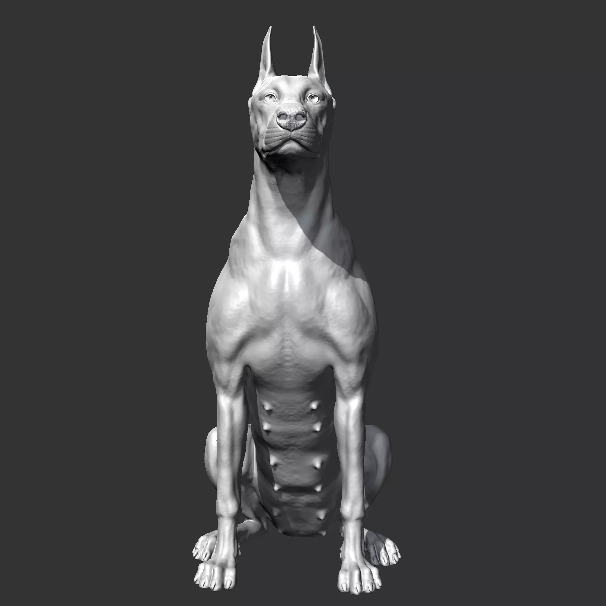 Doberman sitting AM21 3D print model 3D print model_0