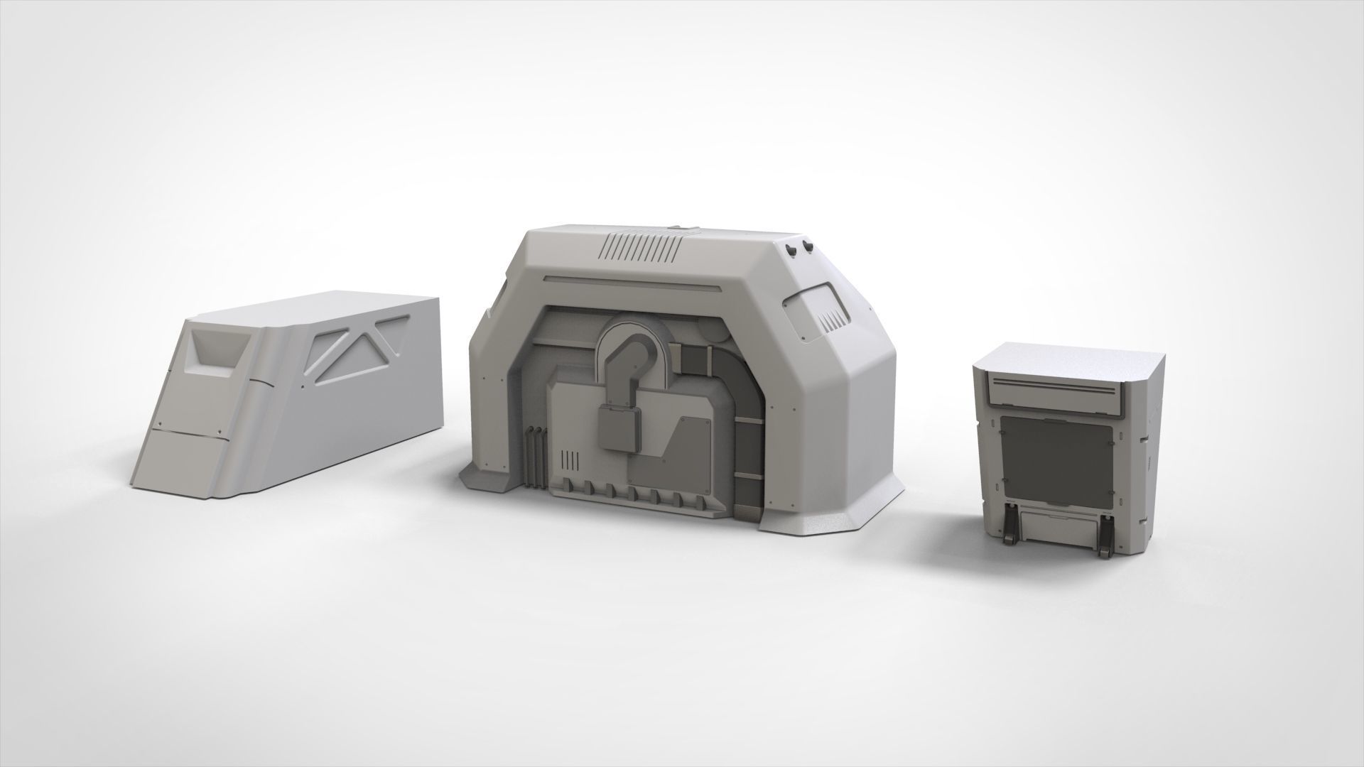 sci-fi Architecture kitbash 44 3D model_10