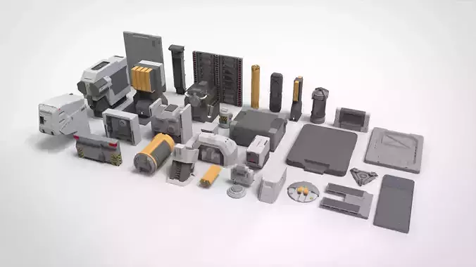 sci-fi Architecture kitbash 44 3D model