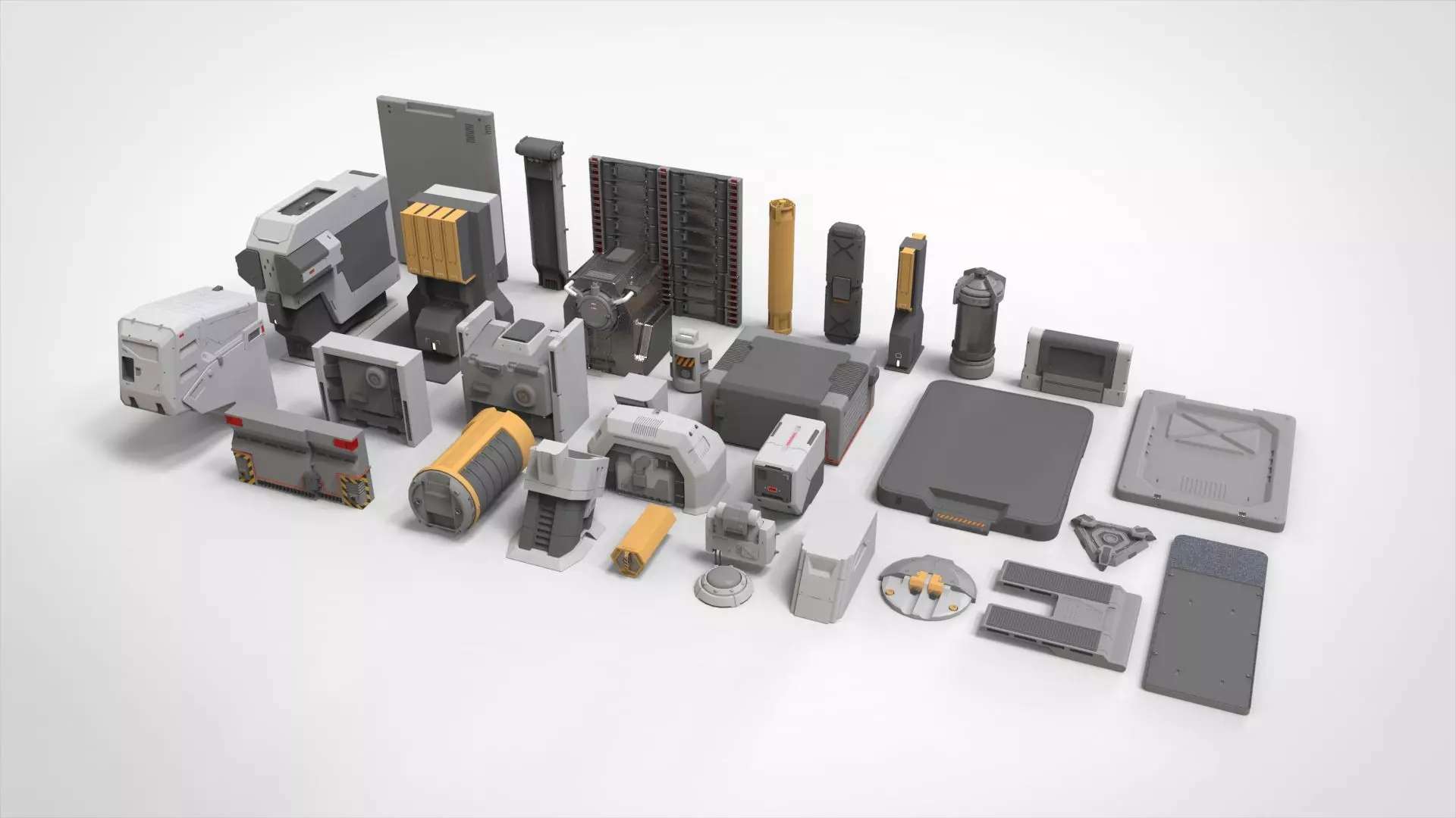 sci-fi Architecture kitbash 44 3D model_0