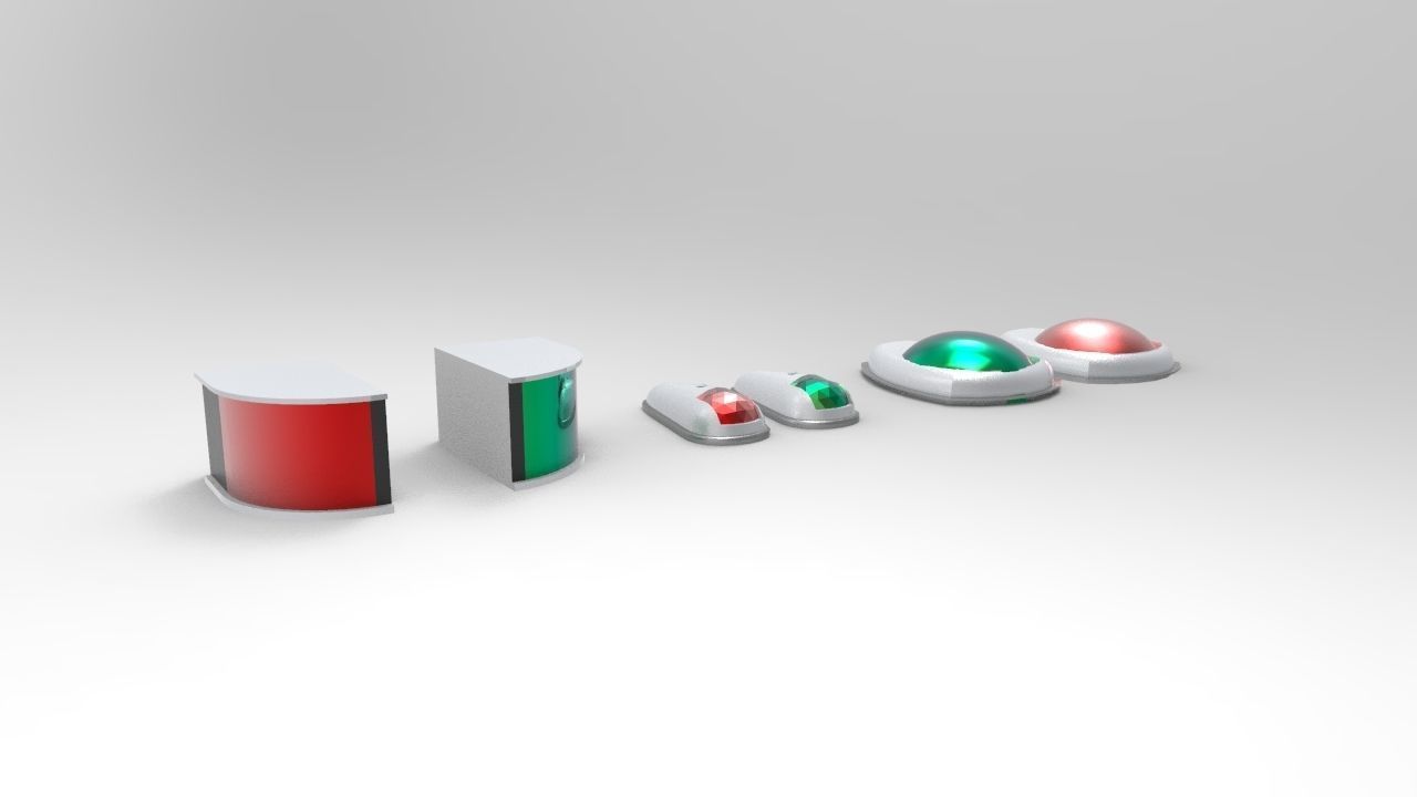 Navigation lights boat 3D model_4