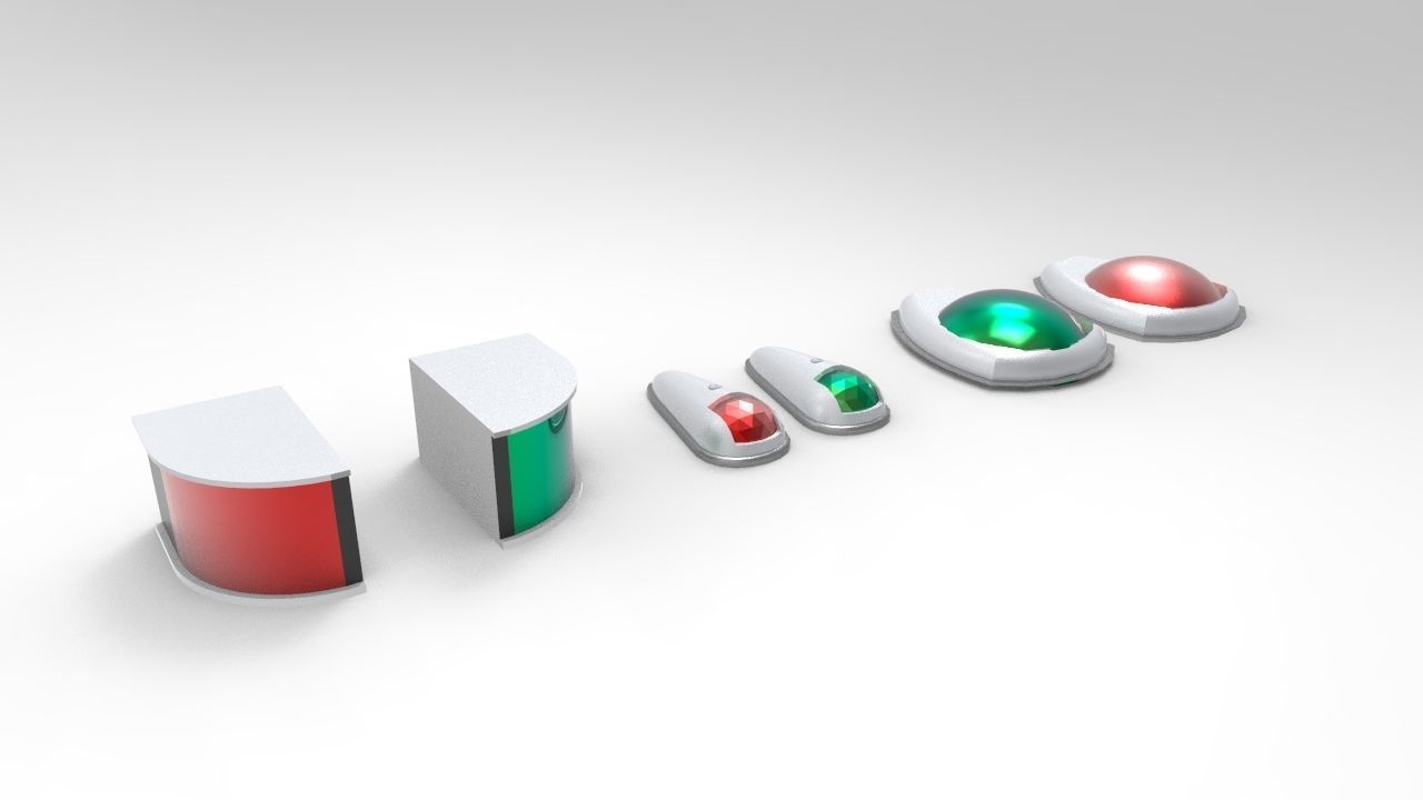Navigation lights boat 3D model_1