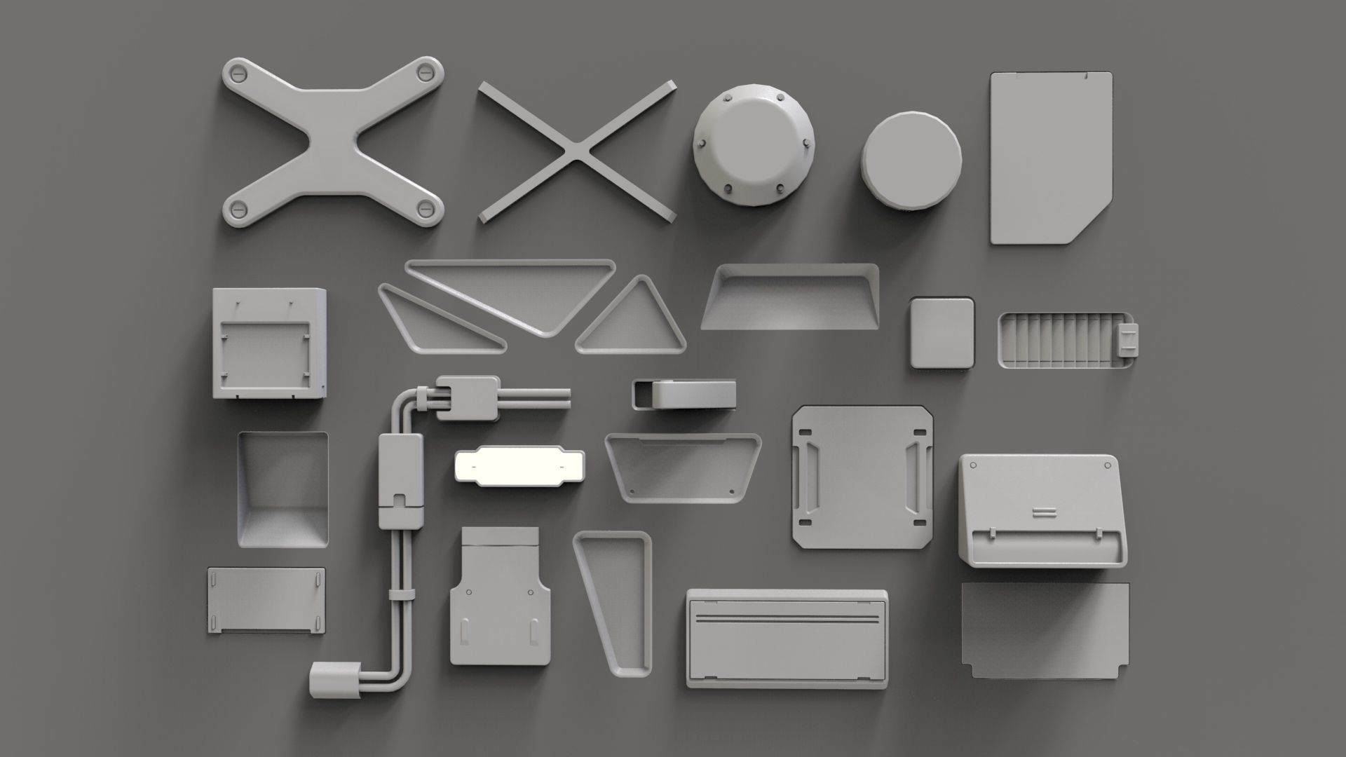 Sci fi trim sheets 2 3D model_7