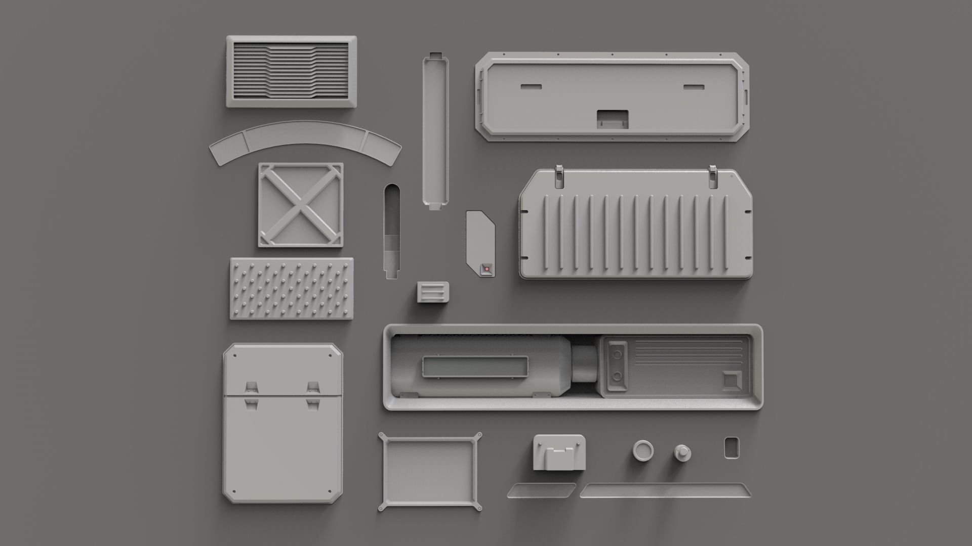 Sci fi trim sheets 2 3D model_10