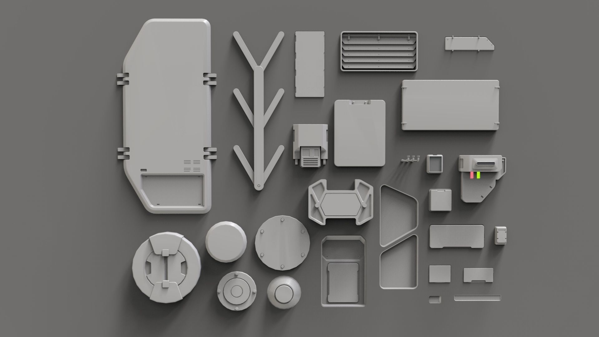 Sci fi trim sheets 2 3D model_2