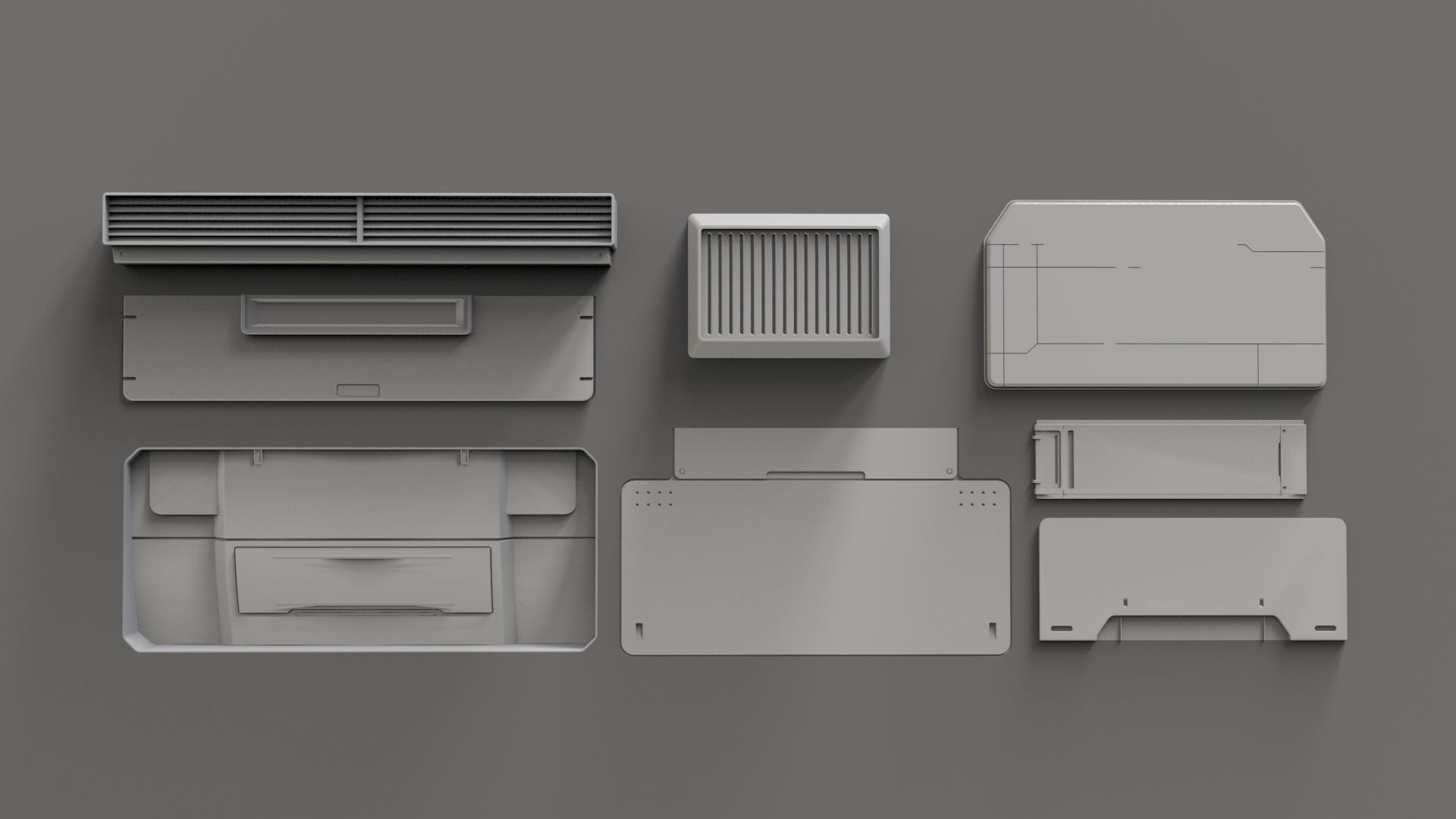 Sci fi trim sheets 2 3D model_12