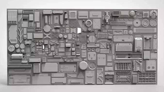 Sci fi trim sheets 2 3D model