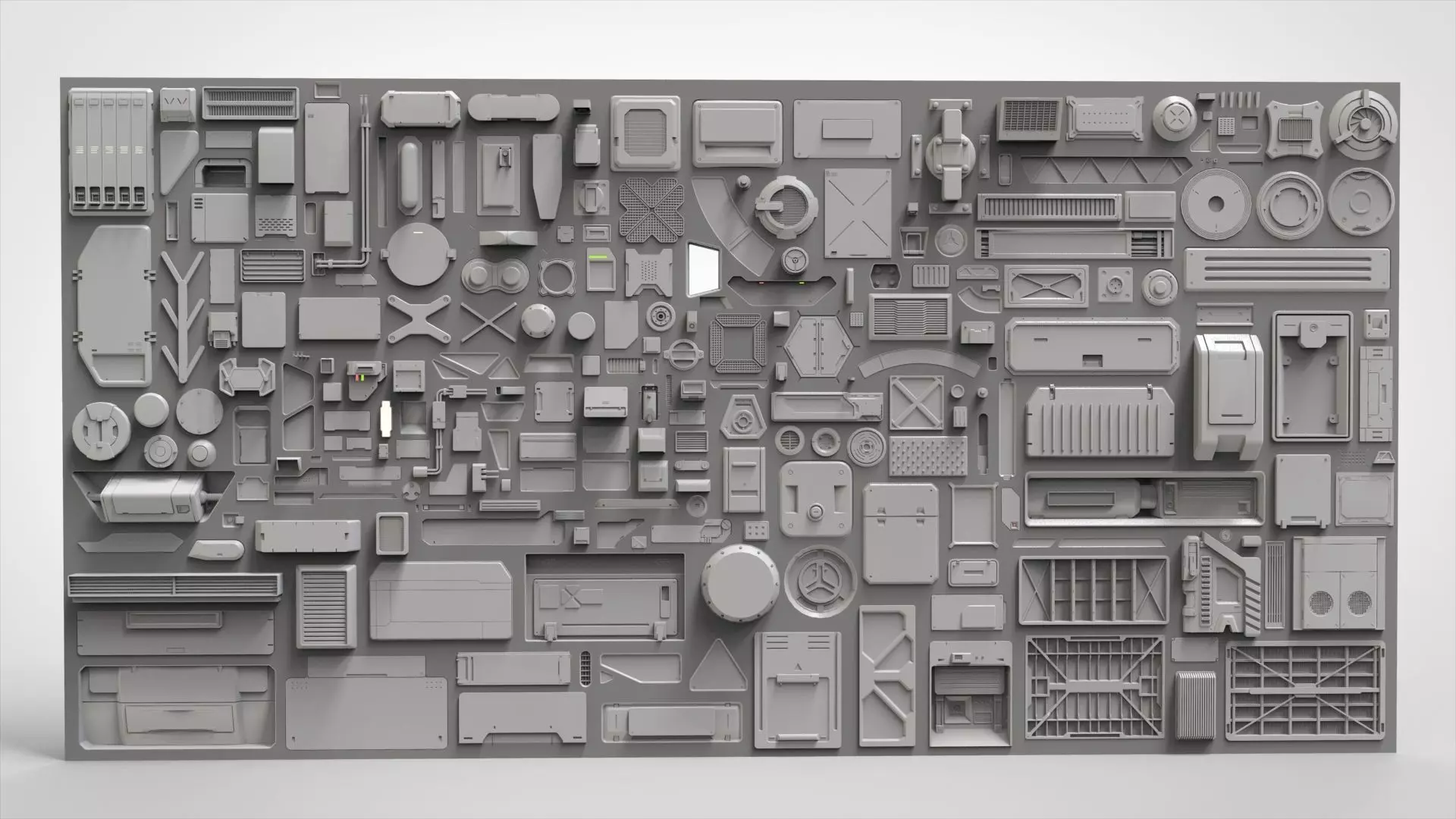 Sci fi trim sheets 2 3D model_0