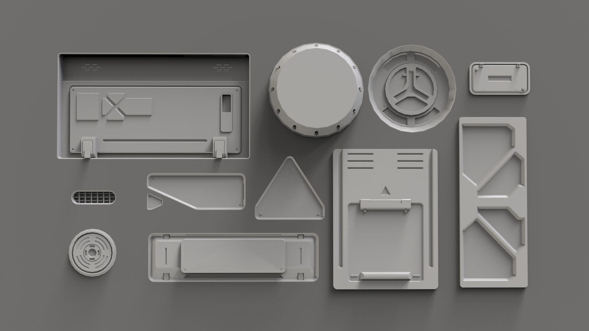 Sci fi trim sheets 2 3D model_13