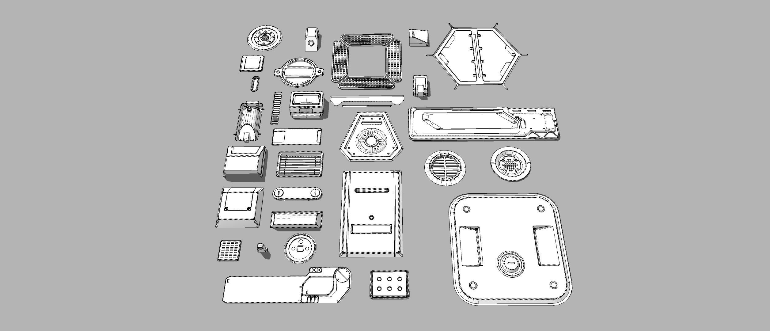 Sci fi trim sheets 2 3D model_23