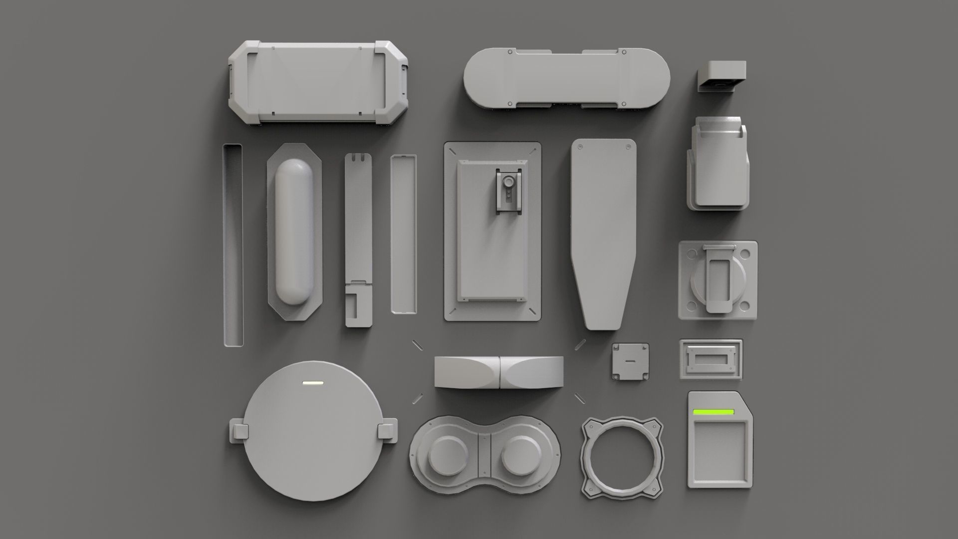 Sci fi trim sheets 2 3D model_3