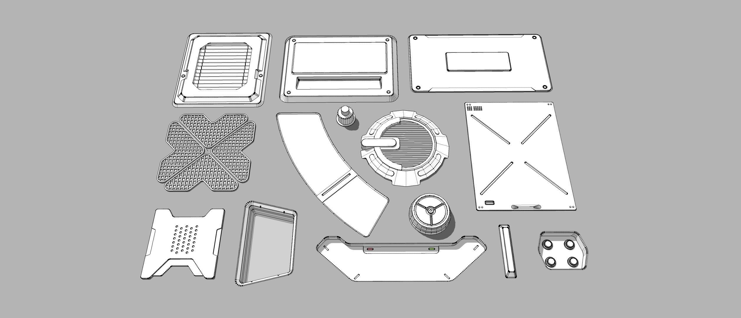 Sci fi trim sheets 2 3D model_18