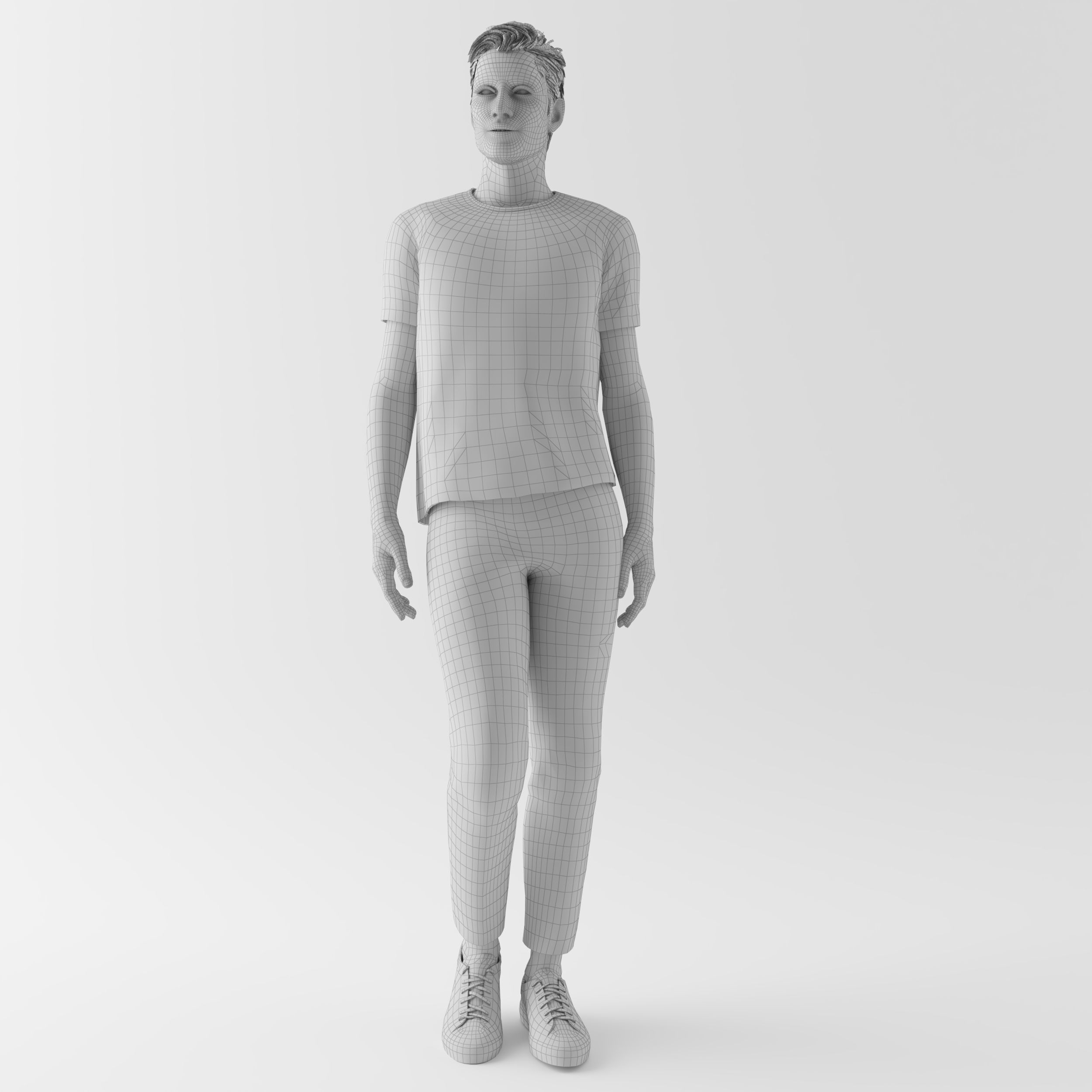 character001 man Low-poly 3D model_2