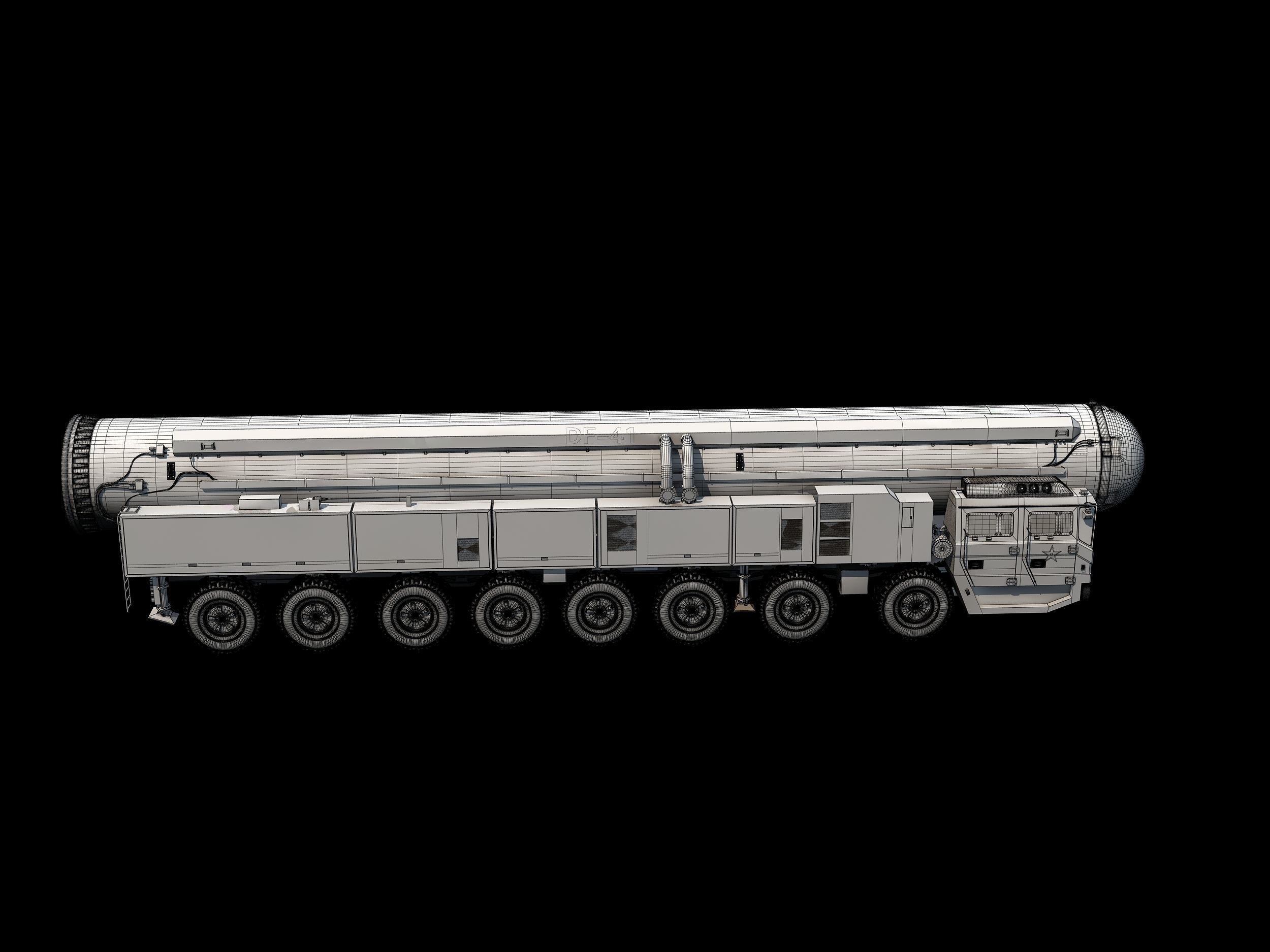 china  DH41 ballistic missile   CSS-X-10 ballistic missile 3D model_4