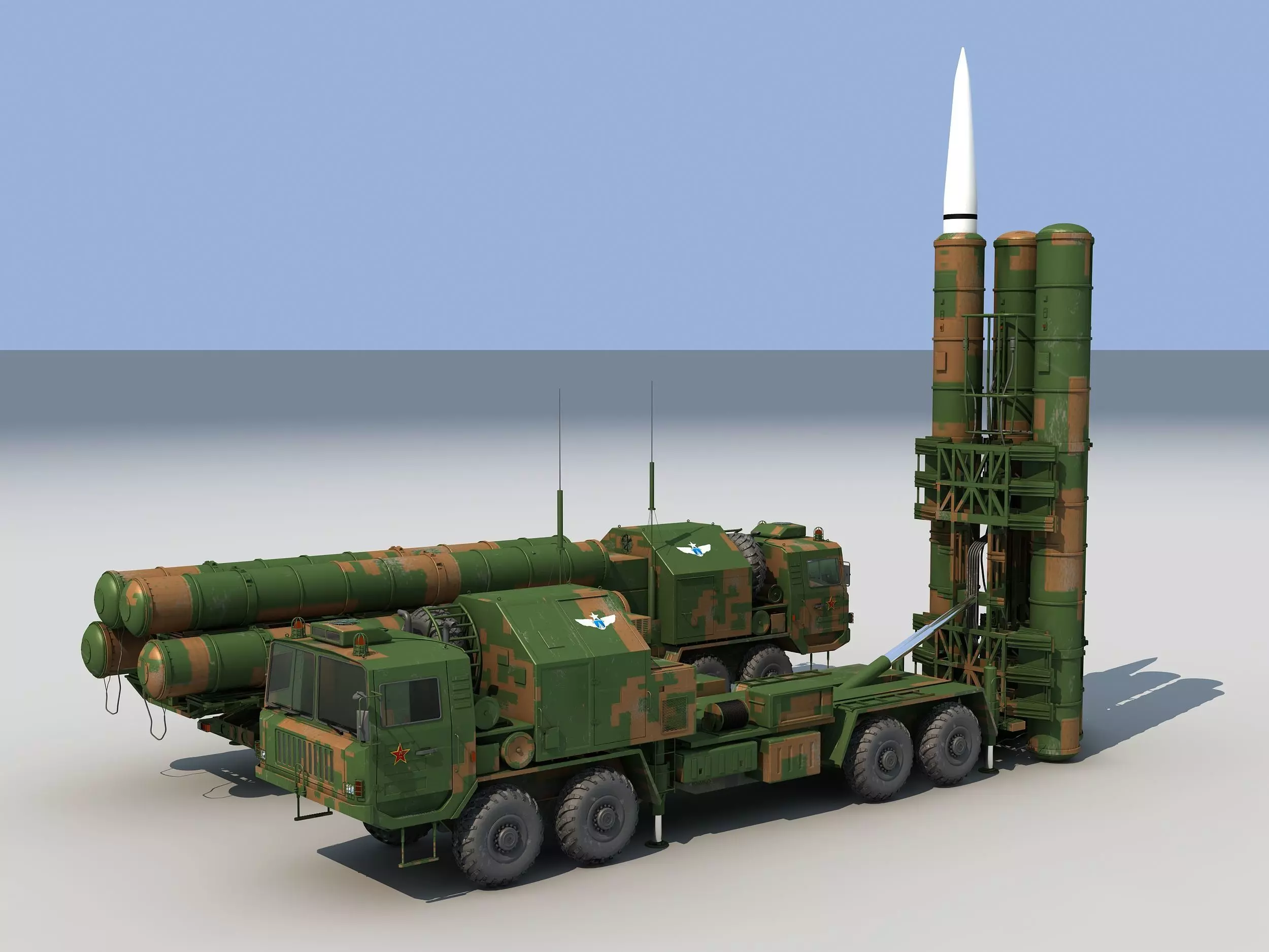 china HQ-9 Long-range missile ballistic missile 3D model